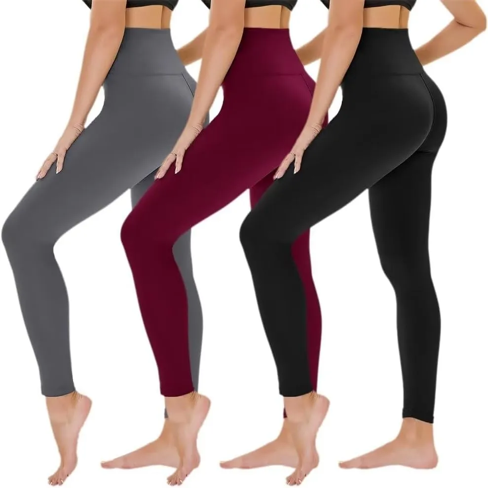 TNNZEET 3er Pack Leggings Damen High Waist Schwarz Sport Leggins