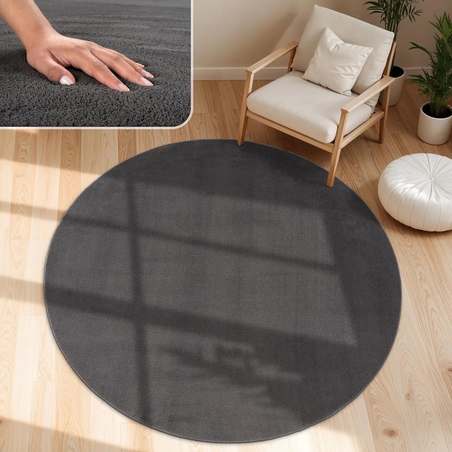Paco Home Moderner Kuscheliger Wohnzimmer Teppich Kurzflor waschbar flauschig Weich Einfarbig Felloptik zeitlos stilvol…