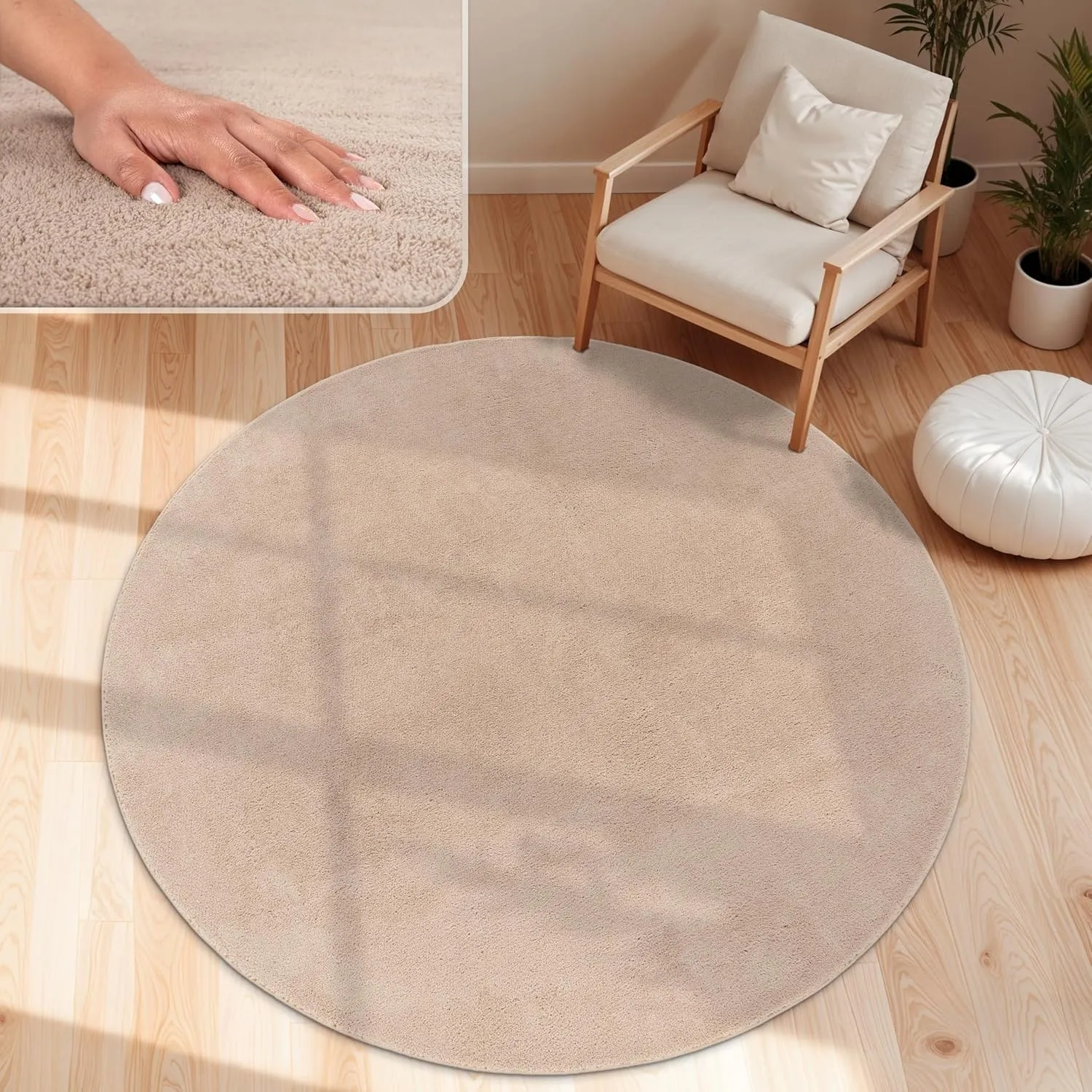 Paco Home Moderner Kuscheliger Wohnzimmer Teppich Kurzflor waschbar flauschig Weich Einfarbig Felloptik zeitlos stilvol…
