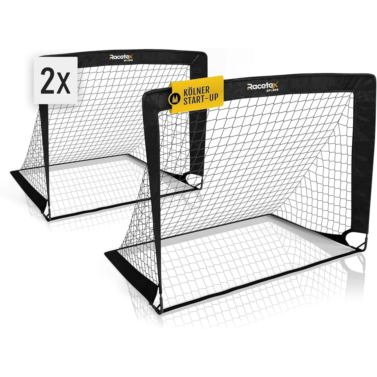 Racetex 2er Fußballtor Kinder Set - Fußball Tore inkl. nützlicher Tasche zum Transportieren - Version mit verstärkten G…