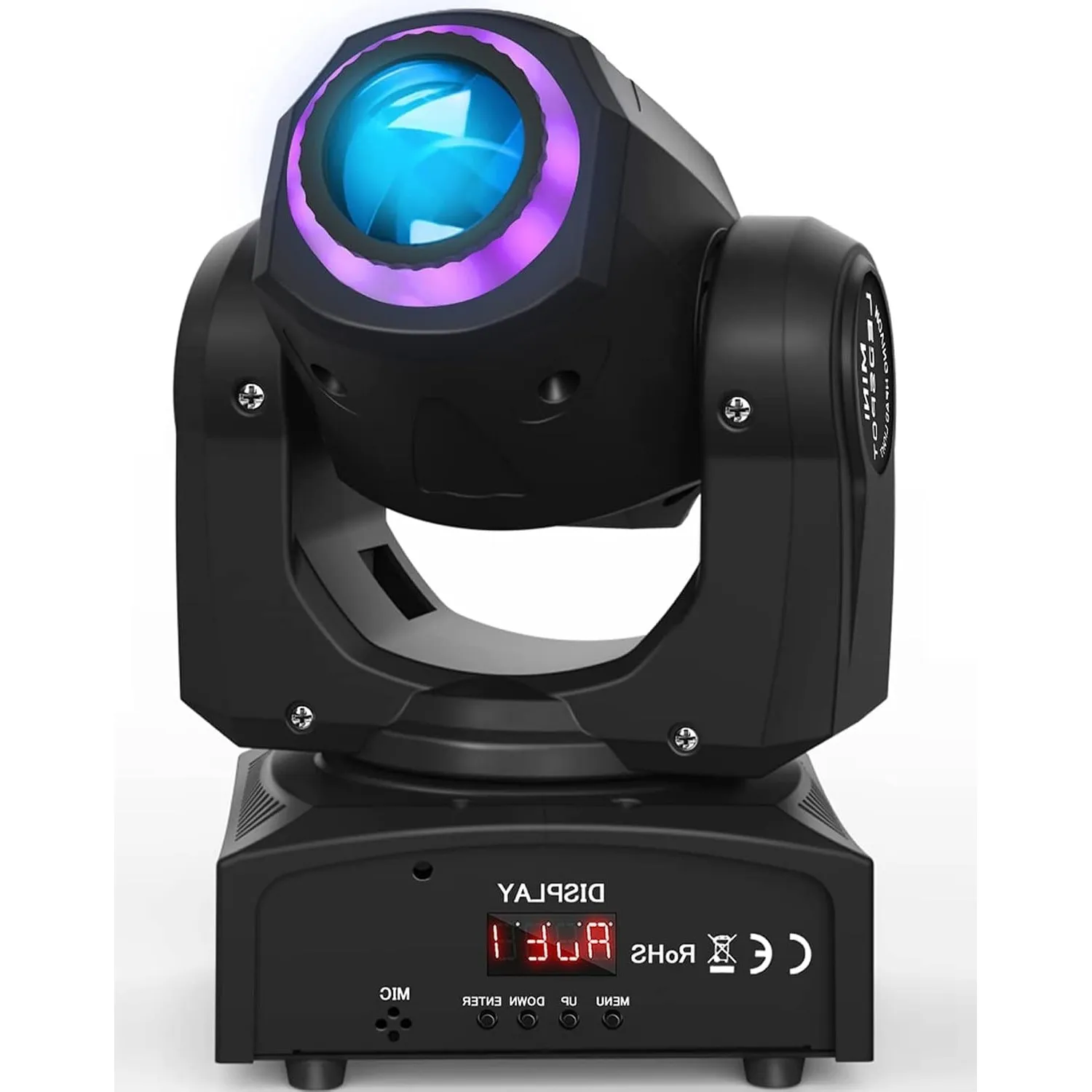 UKing 50W LED Moving Head,Disco Bühnenlicht mit 8 Muster 8 Farben Gobo Strahler,10/12 Kanäle,LED Lichteffekte für Bar C…