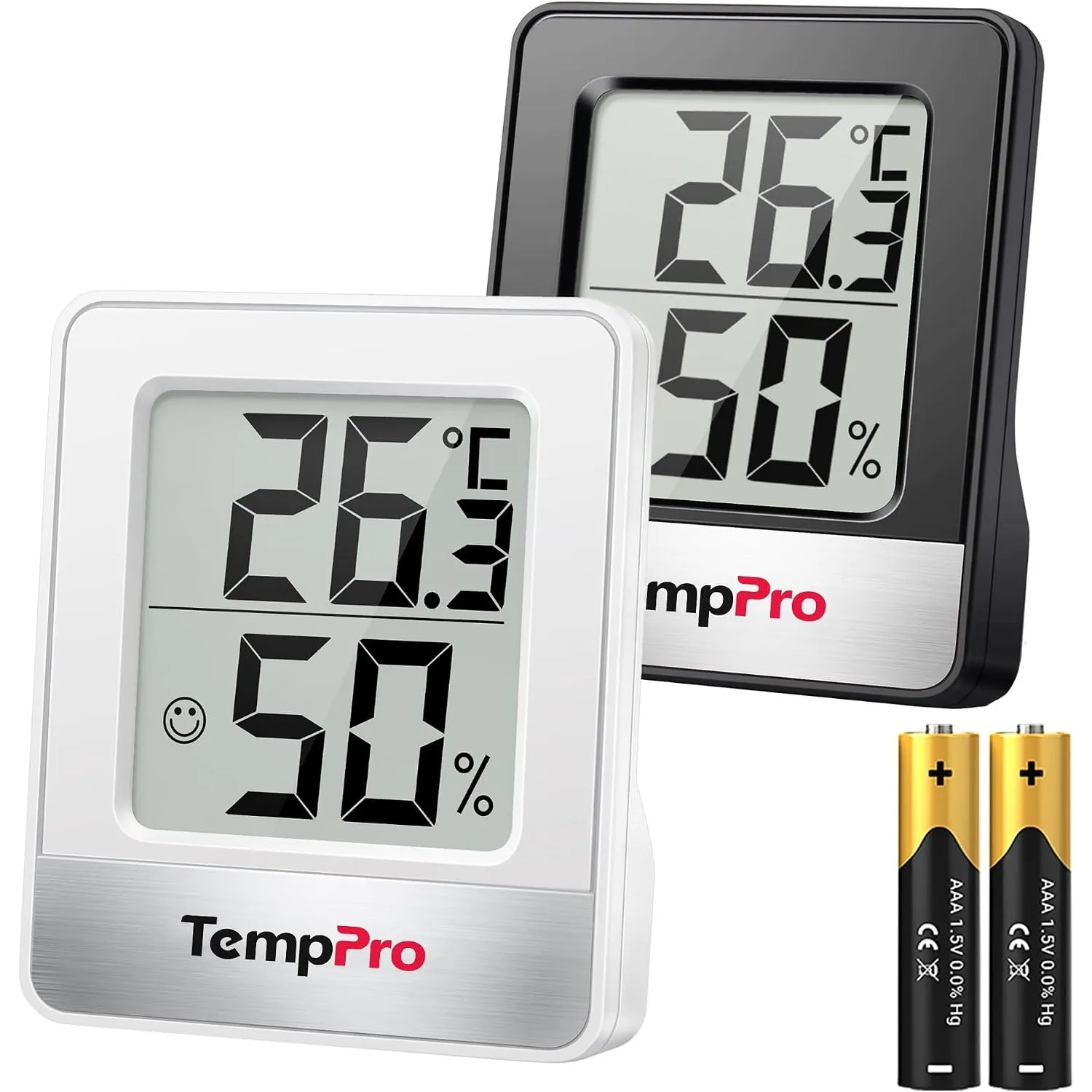 TempPro Thermo-Hygrometer Innen Digital Hygrometer Raumthermometer | Kompaktes Luftfeuchtigkeitsmesser mit Komfortanzei…