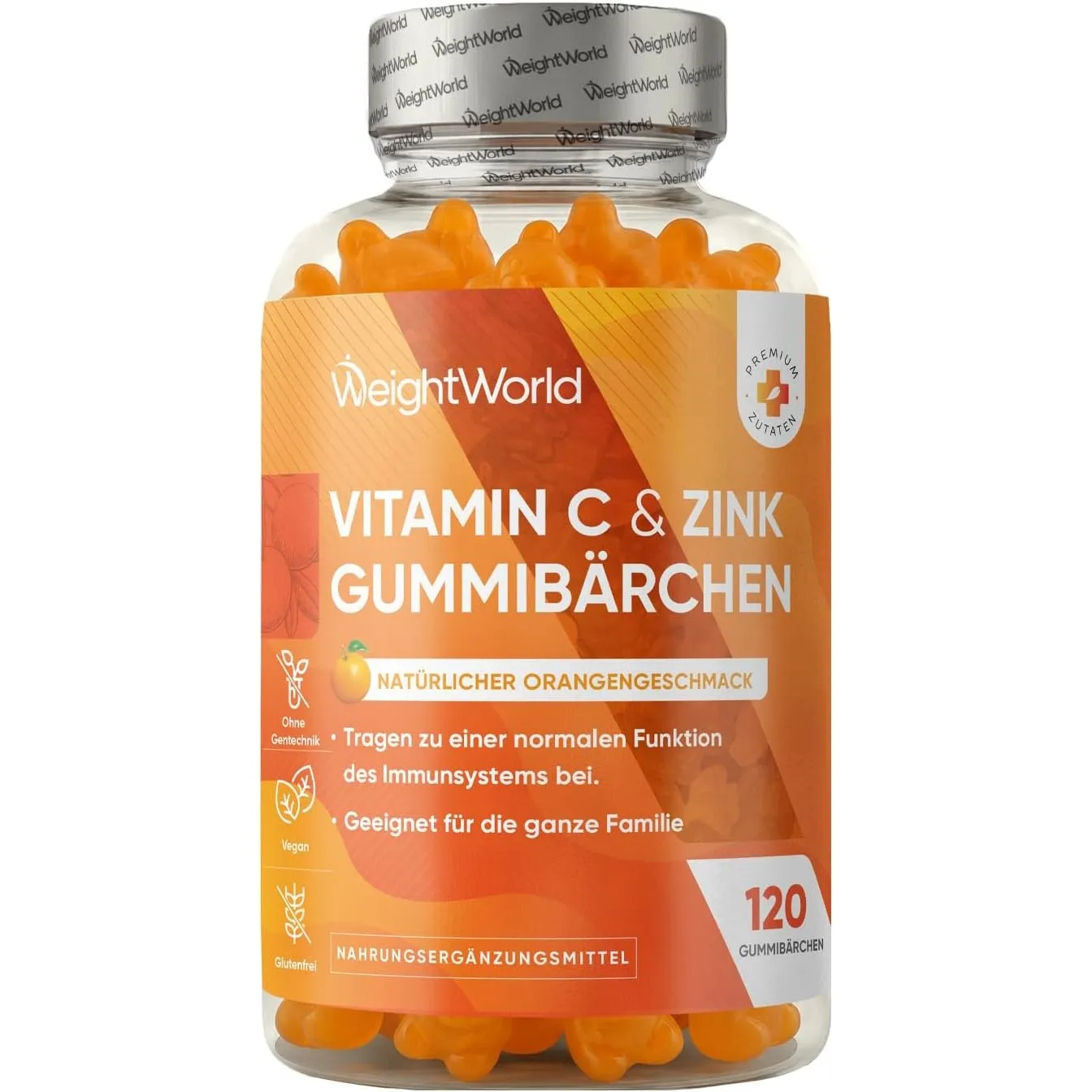 WeightWorld Vitamin C Zink Gummibärchen - 200 mg Vit C mit 6 mg Zink