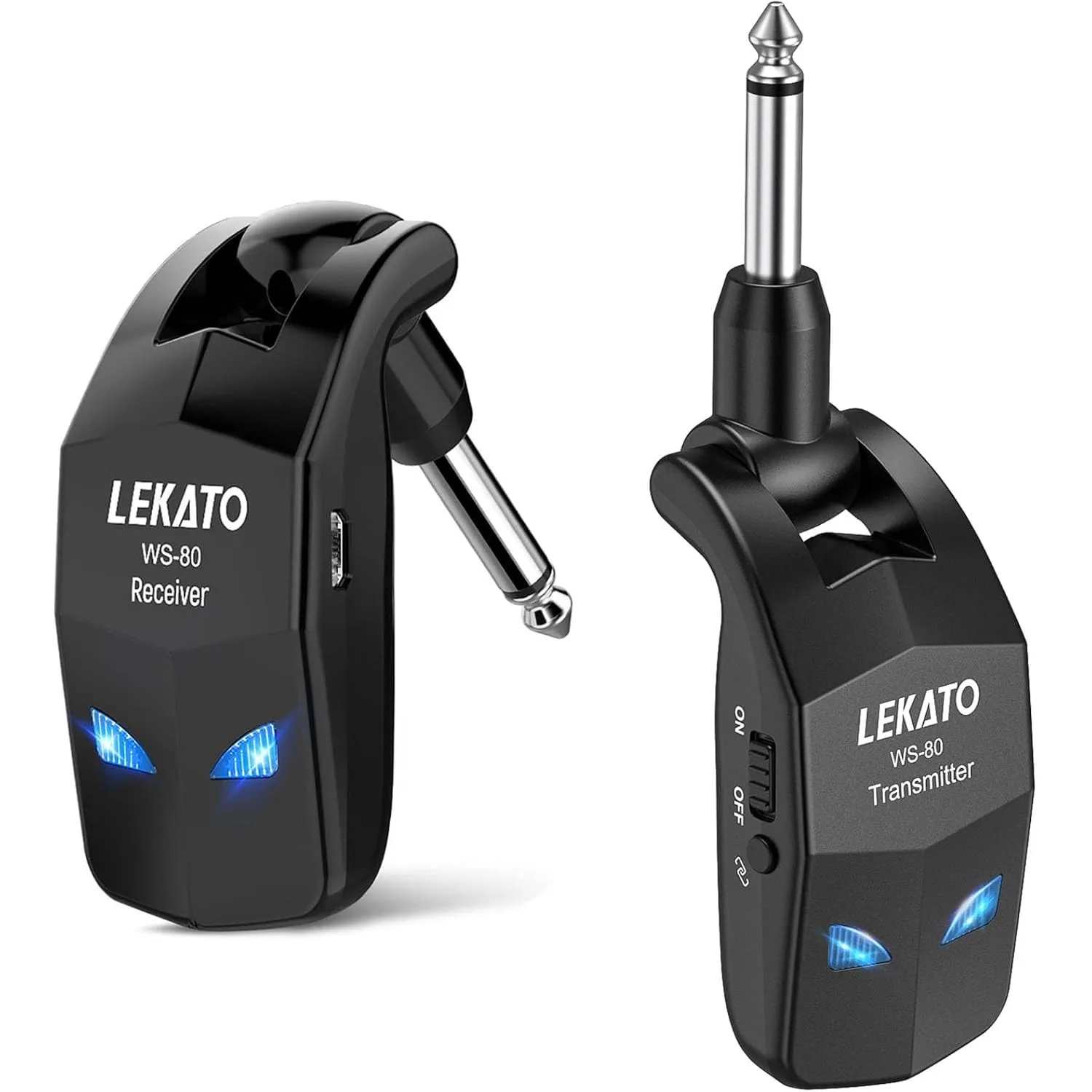 LEKATO Kabelloses Gitarrensystem,2,4 GHz kabelloser Gitarrensender-Empfänger mit 8 Stunden Laufzeit, wiederaufladbares …