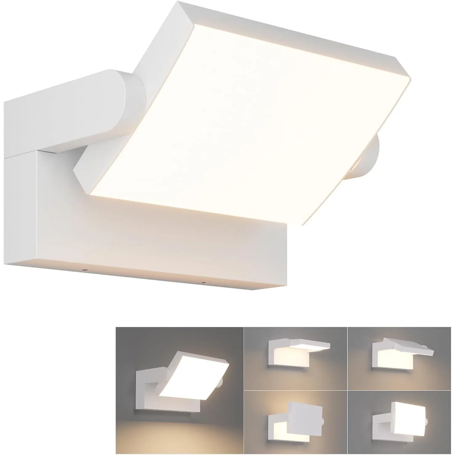 Klighten 24W Außenwandleuchte LED Aussenlampe, Weiß, Warmweiß 3000K