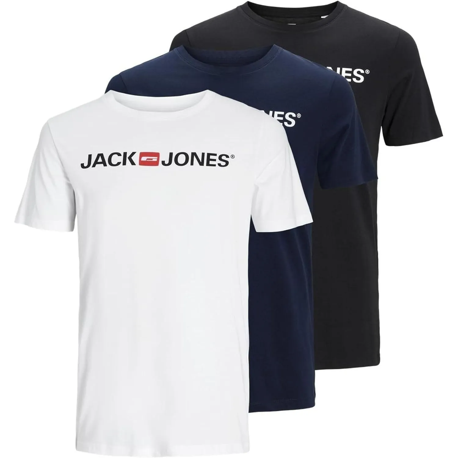 JACK & JONES Herren Jjecorp Logo Tee Ss Crew Neck T-Shirt (3er Pack)