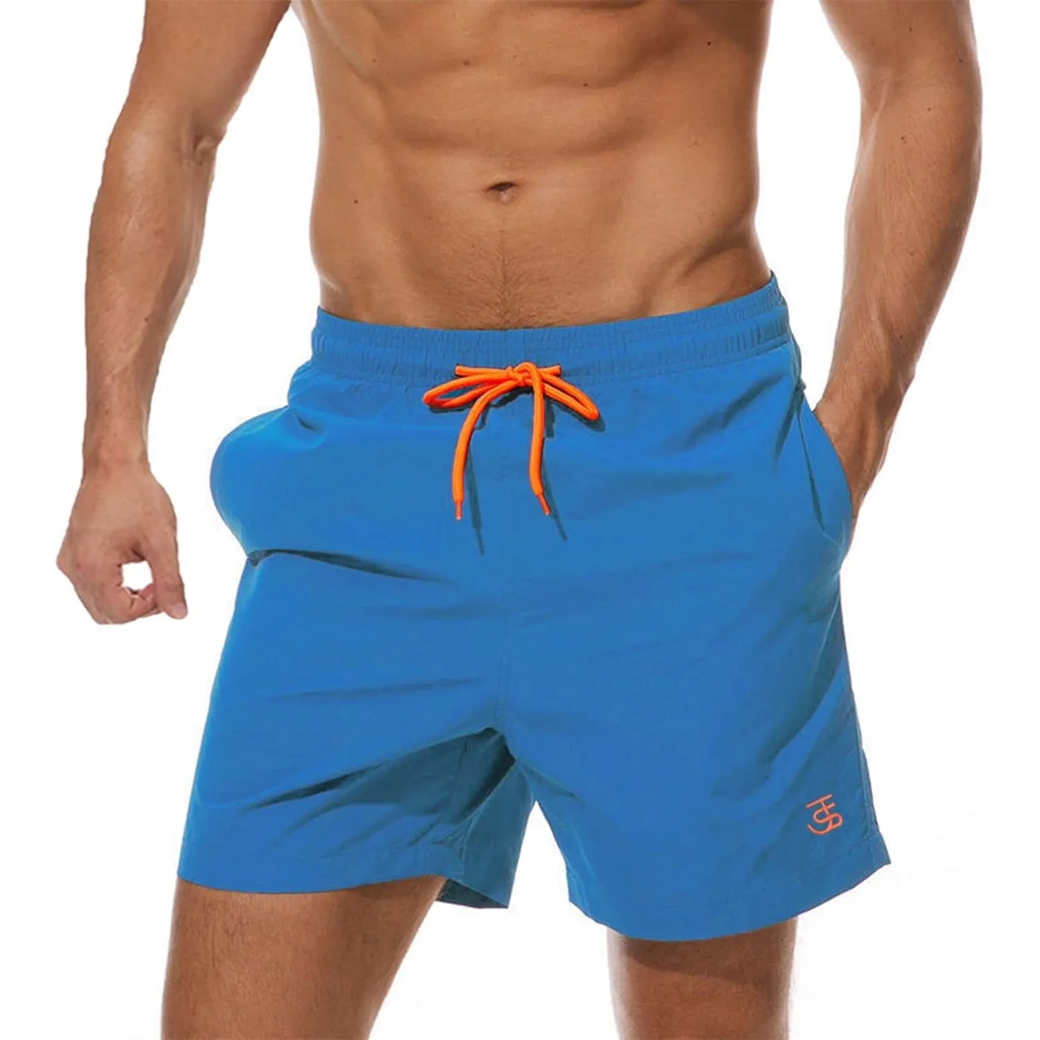JustSun Badehose Herren Schnelltrocknend Boardshorts mit Mesh-Futter und Verstellbarem Tunnelzug