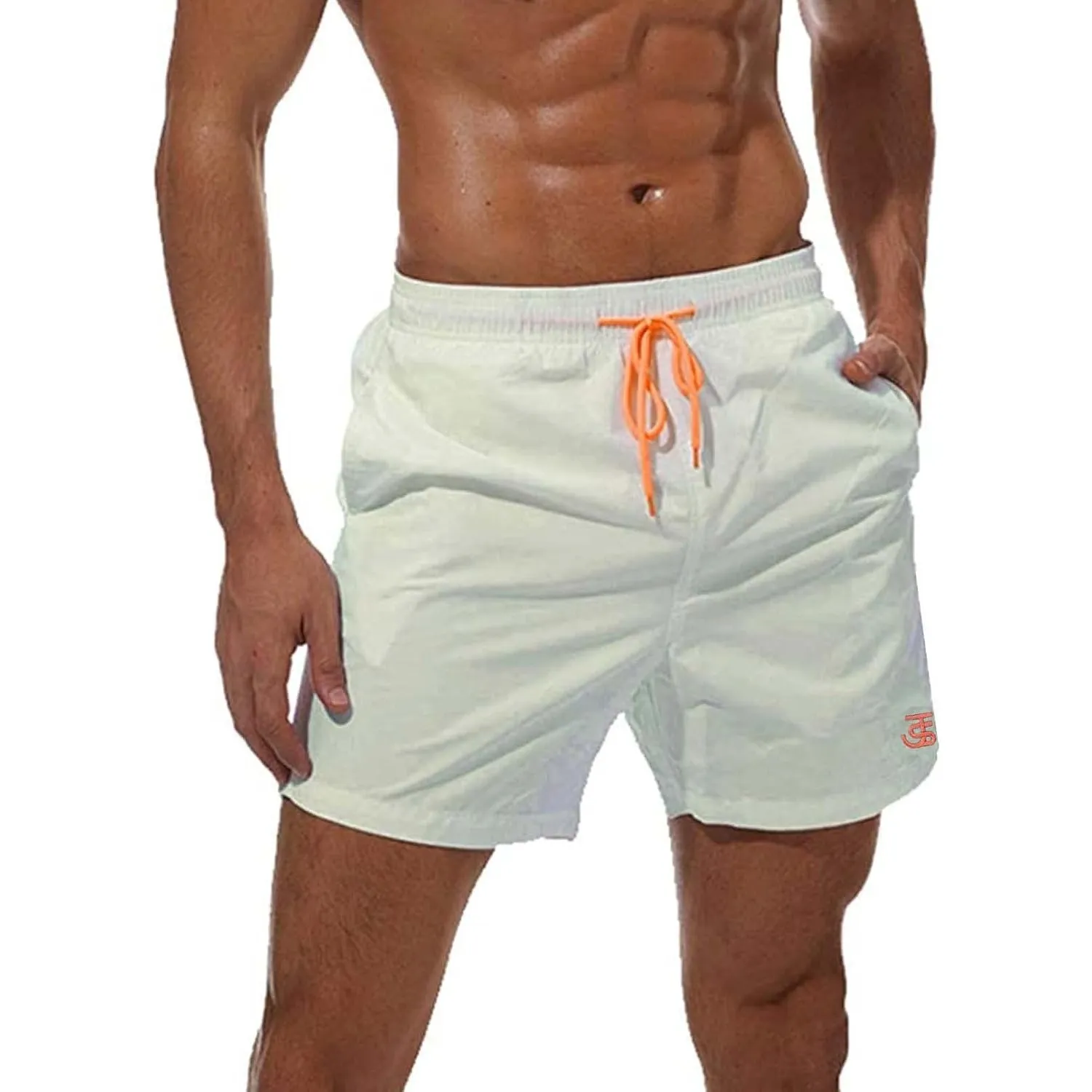 JustSun Badehose Herren Schnelltrocknend Boardshorts mit Mesh-Futter und Verstellbarem Tunnelzug