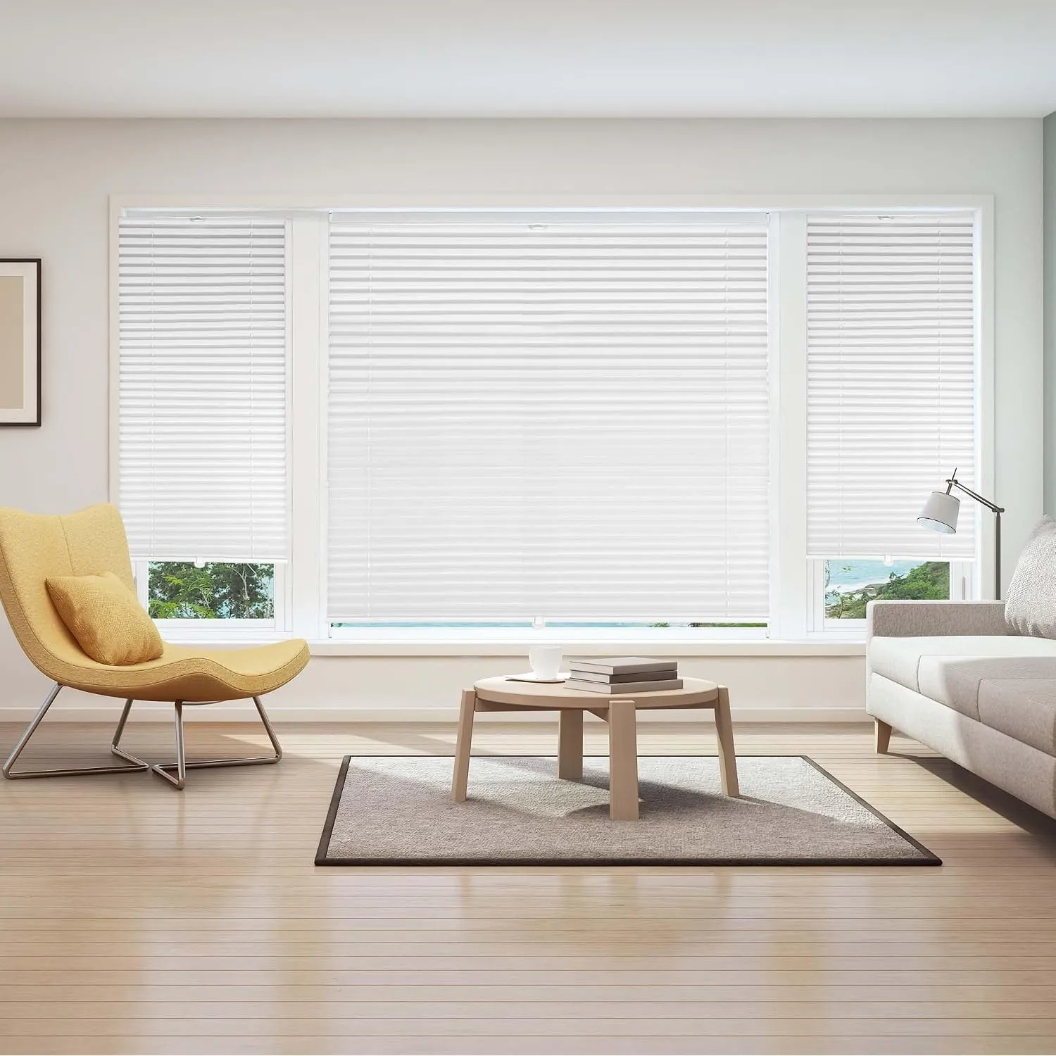 Sekey Plissee ohne Bohren Verdunkelung, Fenster Plissee Klemmfix Jalousie 130 cm breit, Verspannt Blickdicht Sonnenschu…