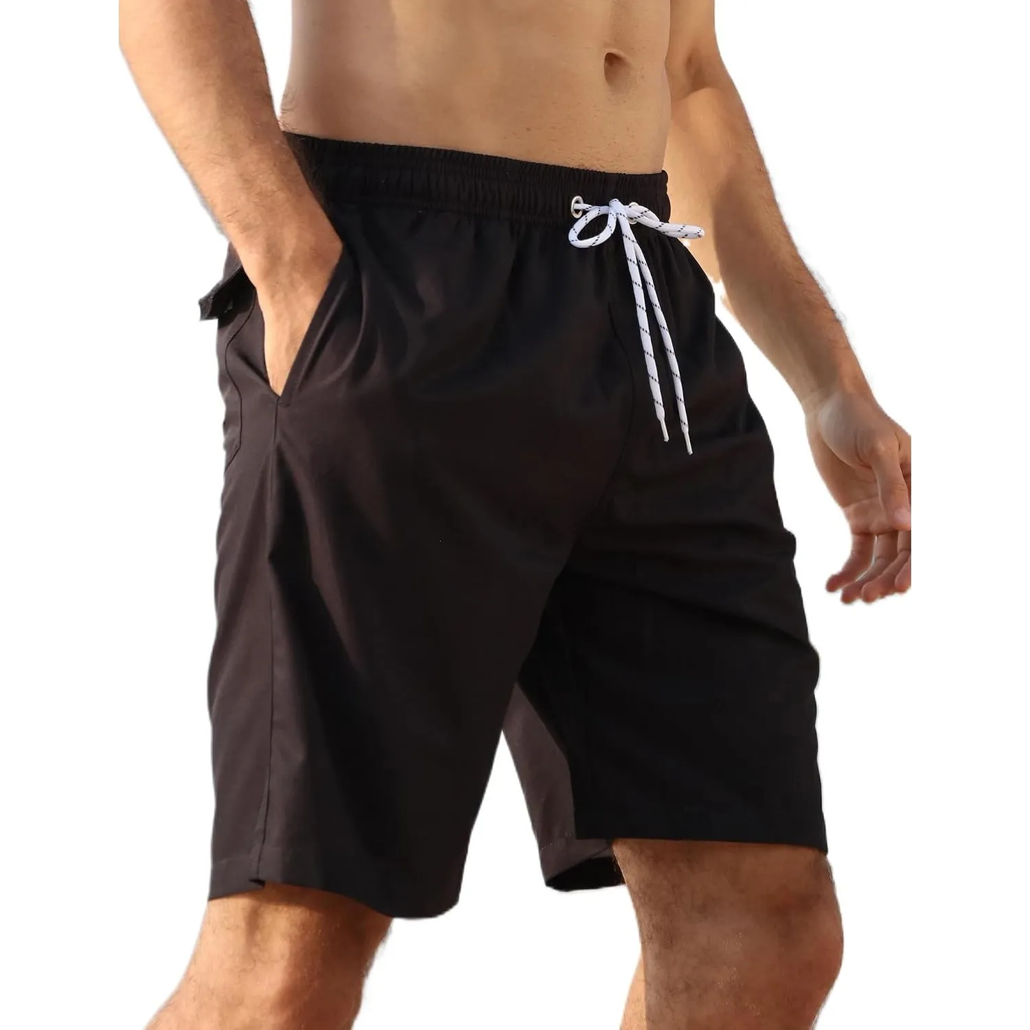 APTRO Herren Badehose Lang Badeshorts Schnelltrocknend Boardshorts Freizeit Short mit Innenslip