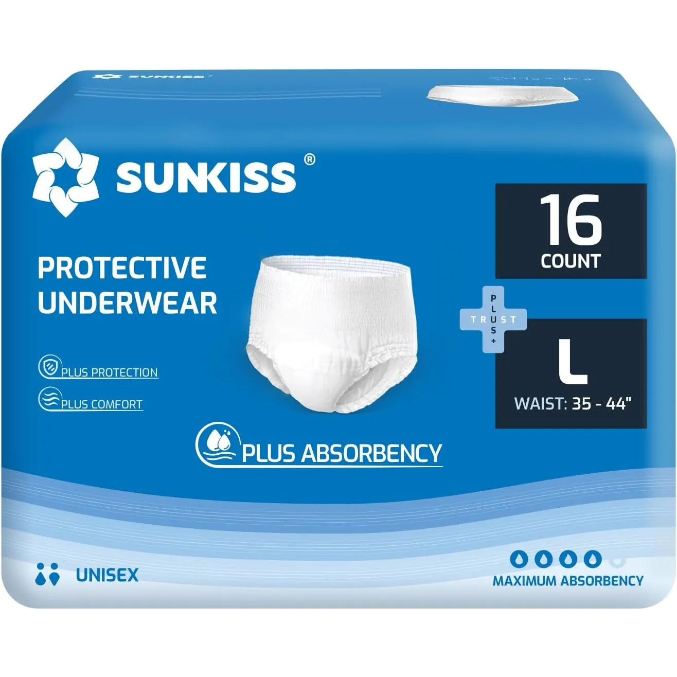 SUNKISS TrustPlus Inkontinenz Pants für Erwachsene, Größe L, 64 Stück
