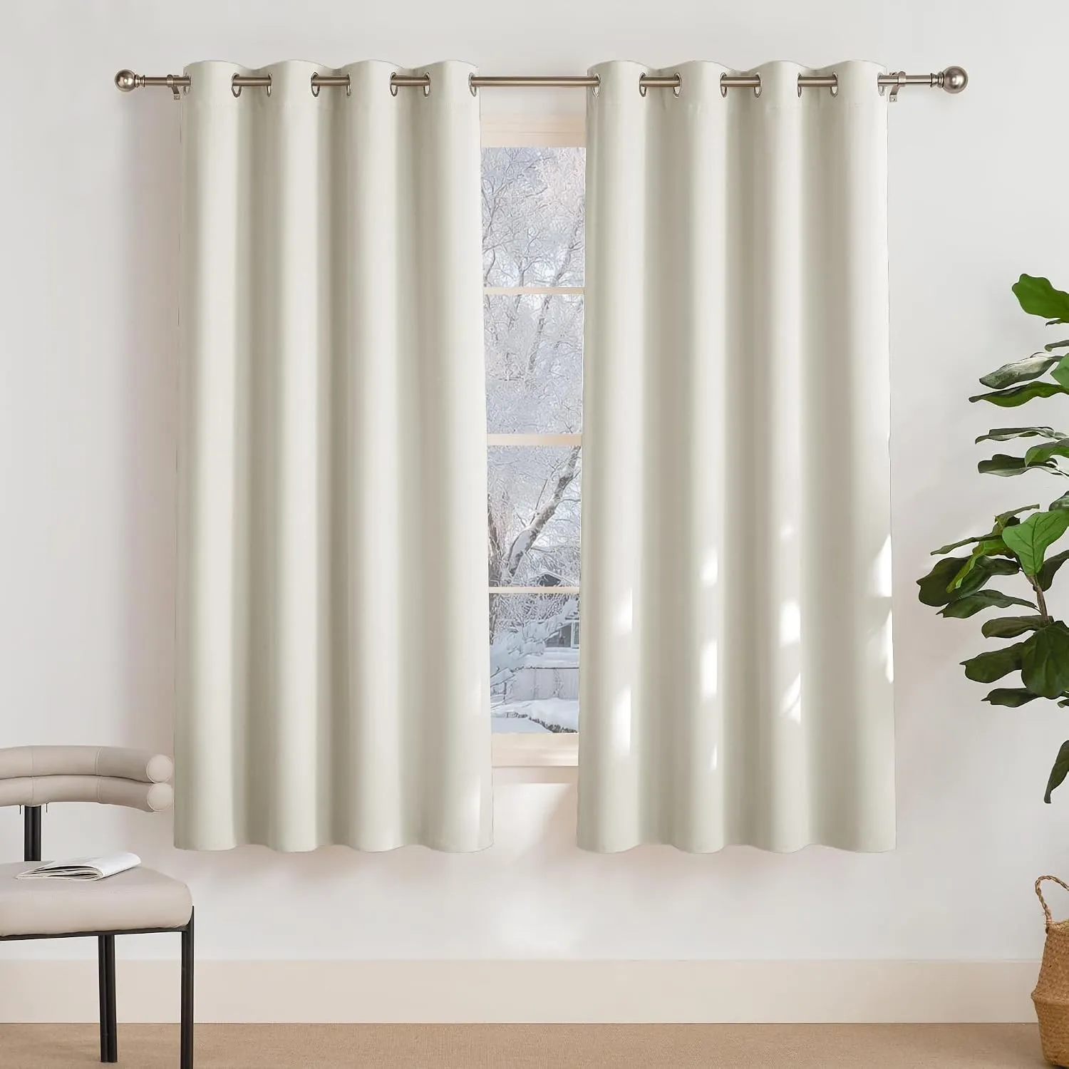 PONY DANCE Vorhang Thermo Kälteschutz Blackout Curtains for Living Room