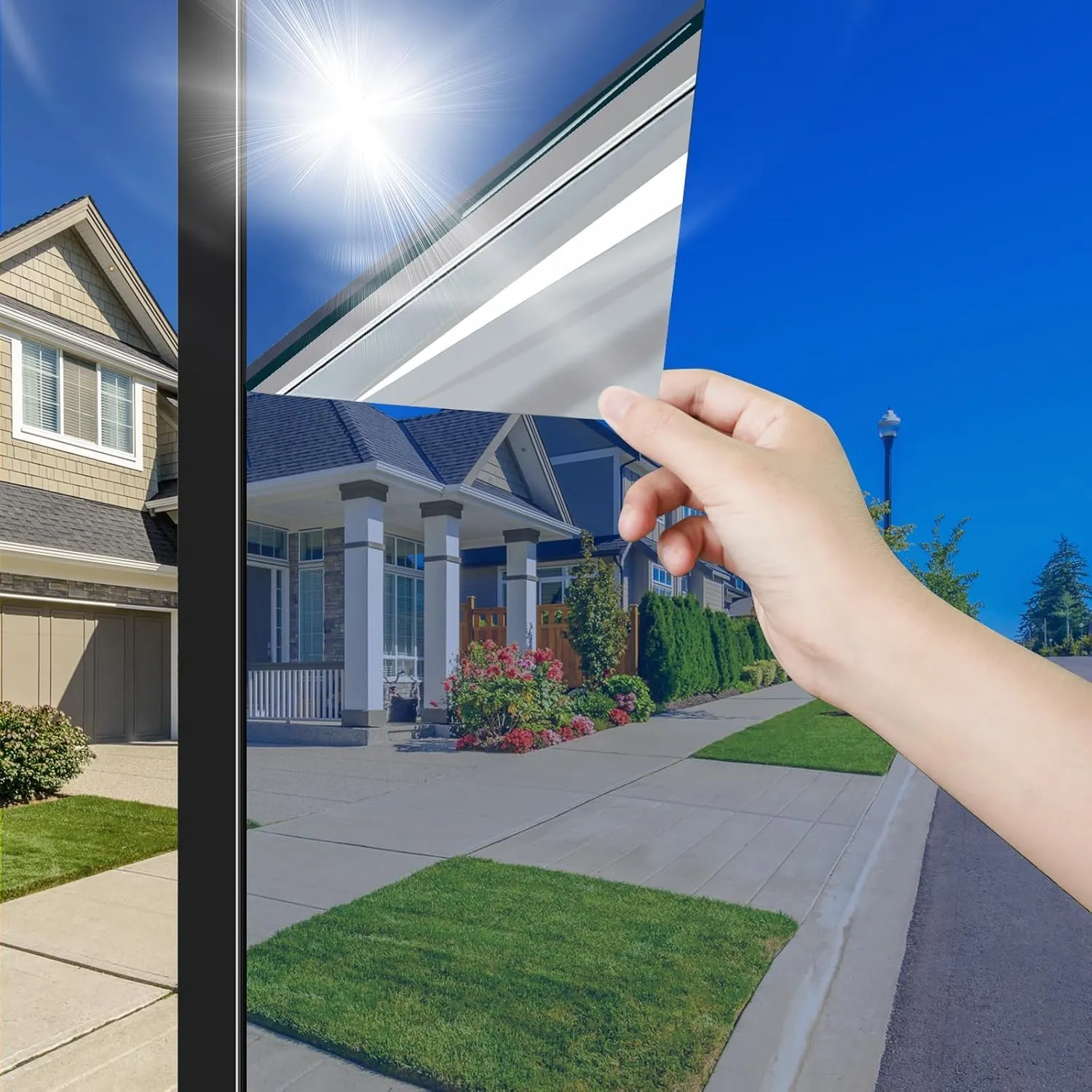 Window Film, 90 x 200 cm, Privacy Film, Window Mirror Film, Self-Adhesive Privacy Screen, Heat Insulation, Sun Protecti…