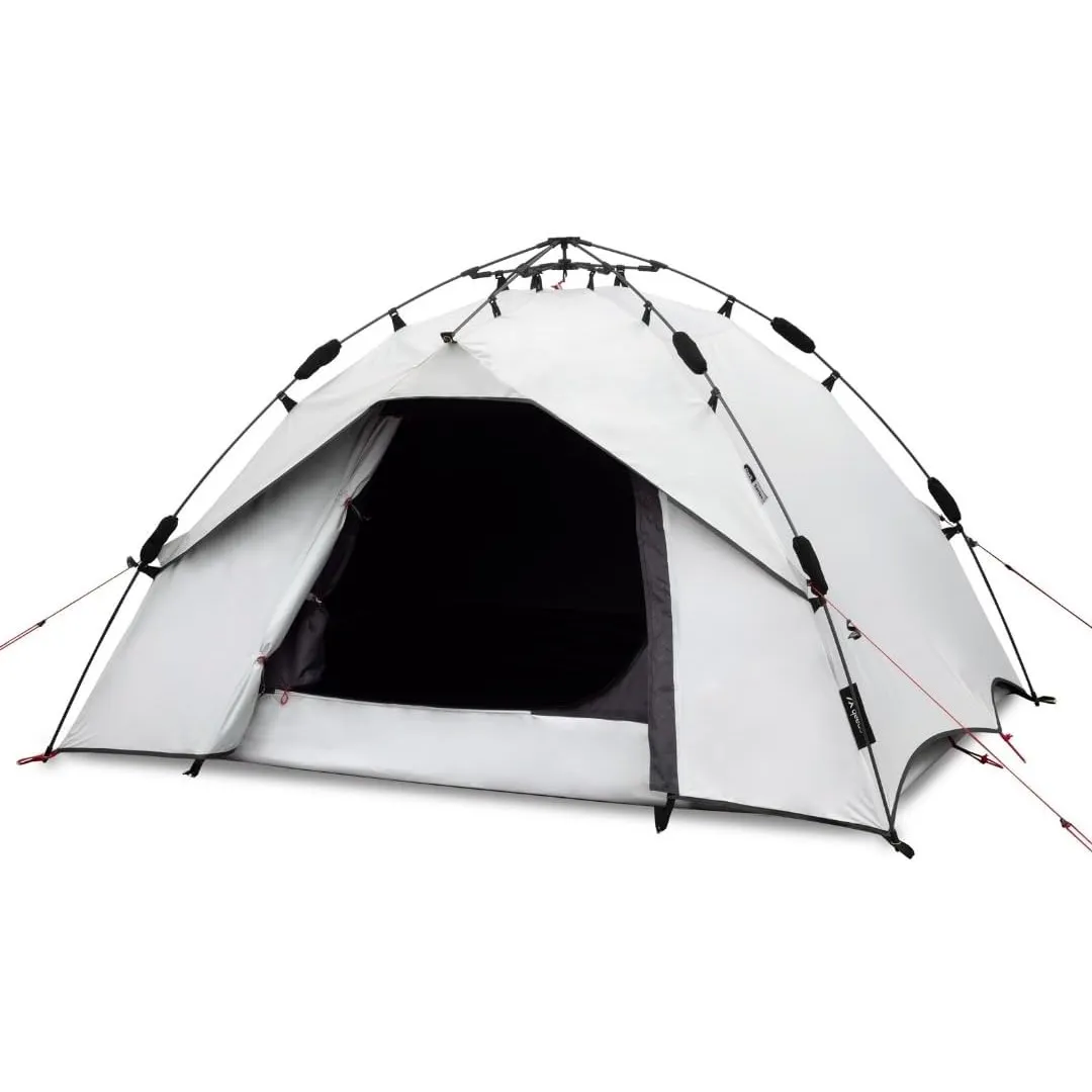 qeedo Quick Ash Dark Series Sekundenzelt innen komplett verdunkelt, wasserdicht, leicht & robust - Campingzelt für 2 Pe…