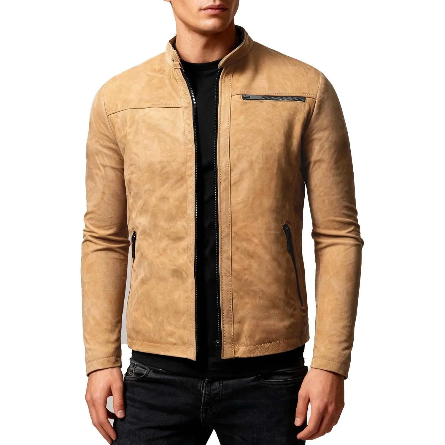 Crone Epic Herren Lederjacke Echtleder Jacke
