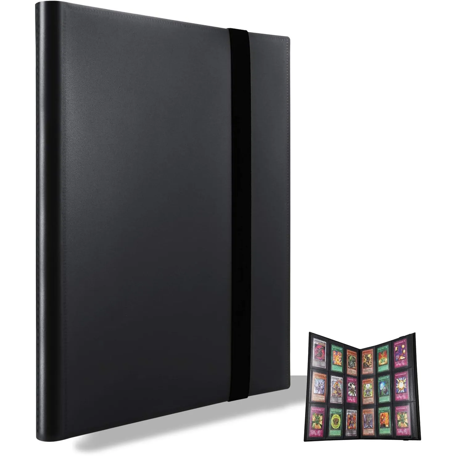 Premium 9 Pocket Sammelalbum, Sammelkartenalben mit 360 Kartenkapazität, Kartenhalter für Pokemon, YuGiOh usw (Schwarz)