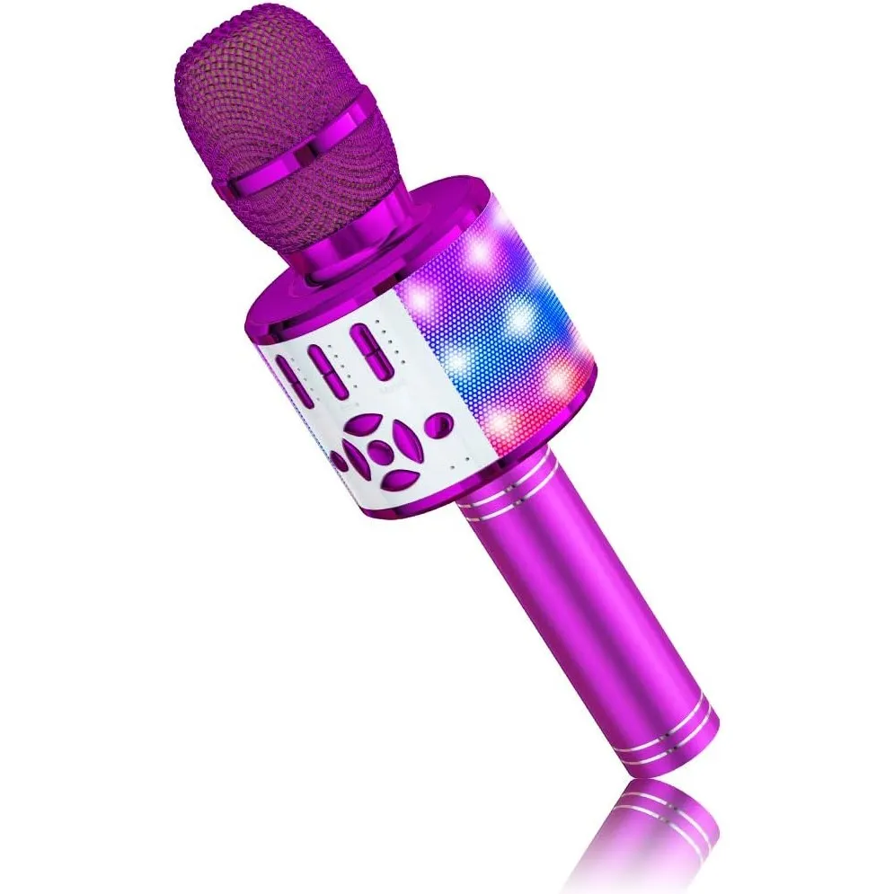 BONAOK Kinder Karaoke Mikrofon, 4 in 1 Magic Sing Microphone, Drahtloses Bluetooth Lautsprecher für die Zuhause Party, …