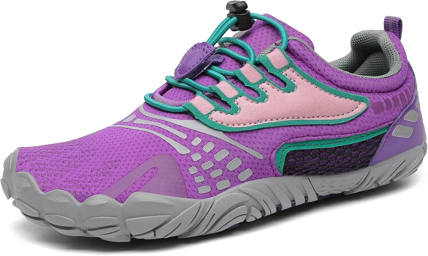 SAGUARO Kinder Barfußschuhe Atmungsaktiv rutschfest Wanderschuhe Leicht Weich Sportschuhe Laufschuhe, Gr.24-36