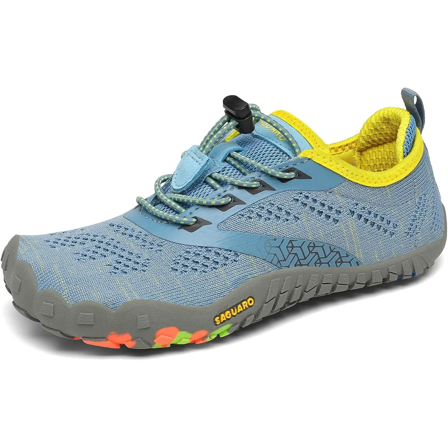 SAGUARO Kinder Barfußschuhe Atmungsaktiv rutschfest Wanderschuhe Leicht Weich Sportschuhe Laufschuhe, Gr.24-36