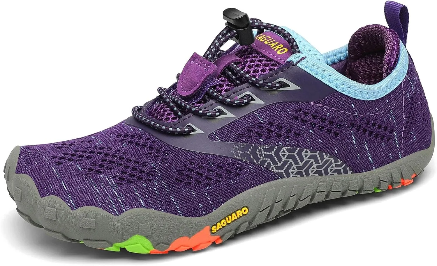SAGUARO Kinder Barfußschuhe Atmungsaktiv rutschfest Wanderschuhe Leicht Weich Sportschuhe Laufschuhe, Gr.24-36