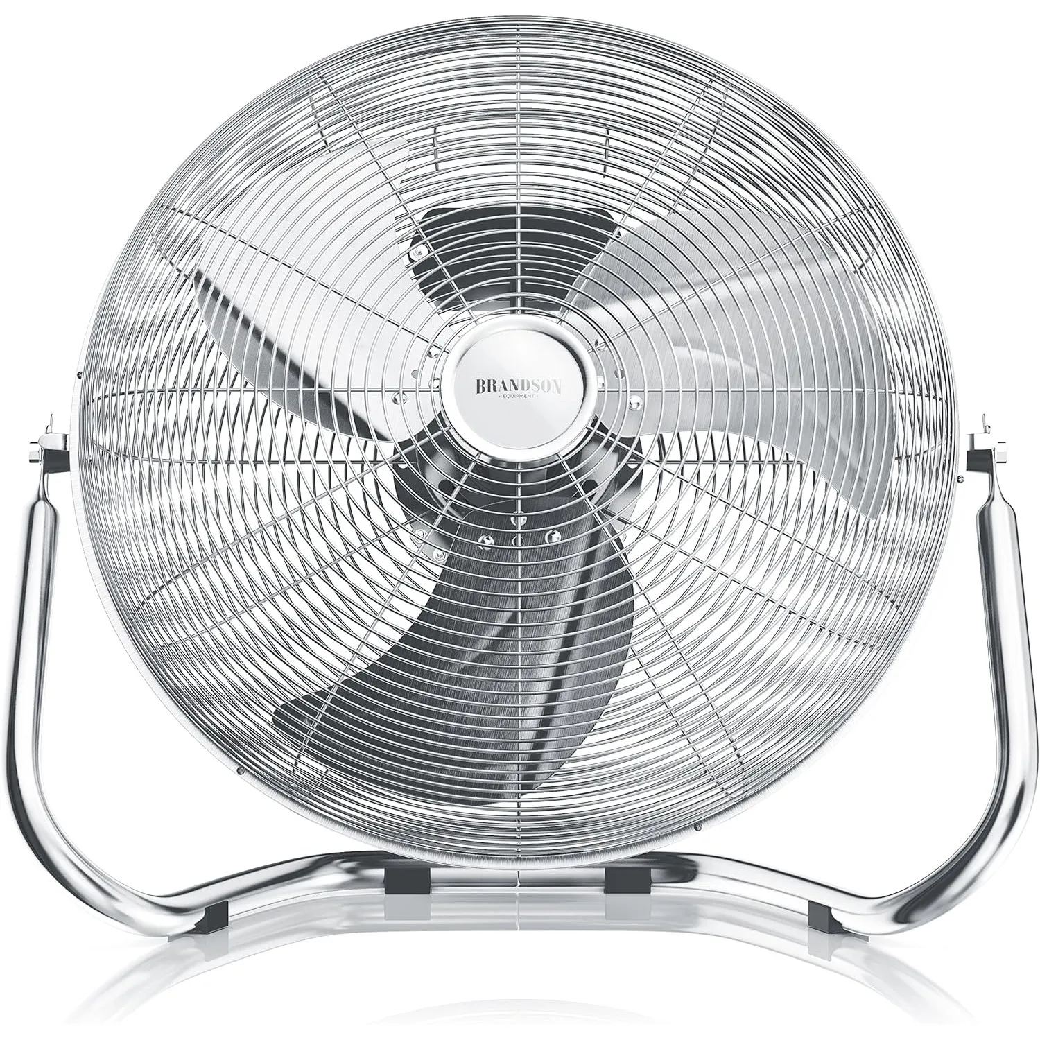 Brandson - Windmaschine Retro Stil 160 Watt - Ventilator in Chrom - Standventilator 50 cm - Bodenventilator - hoher Luf…