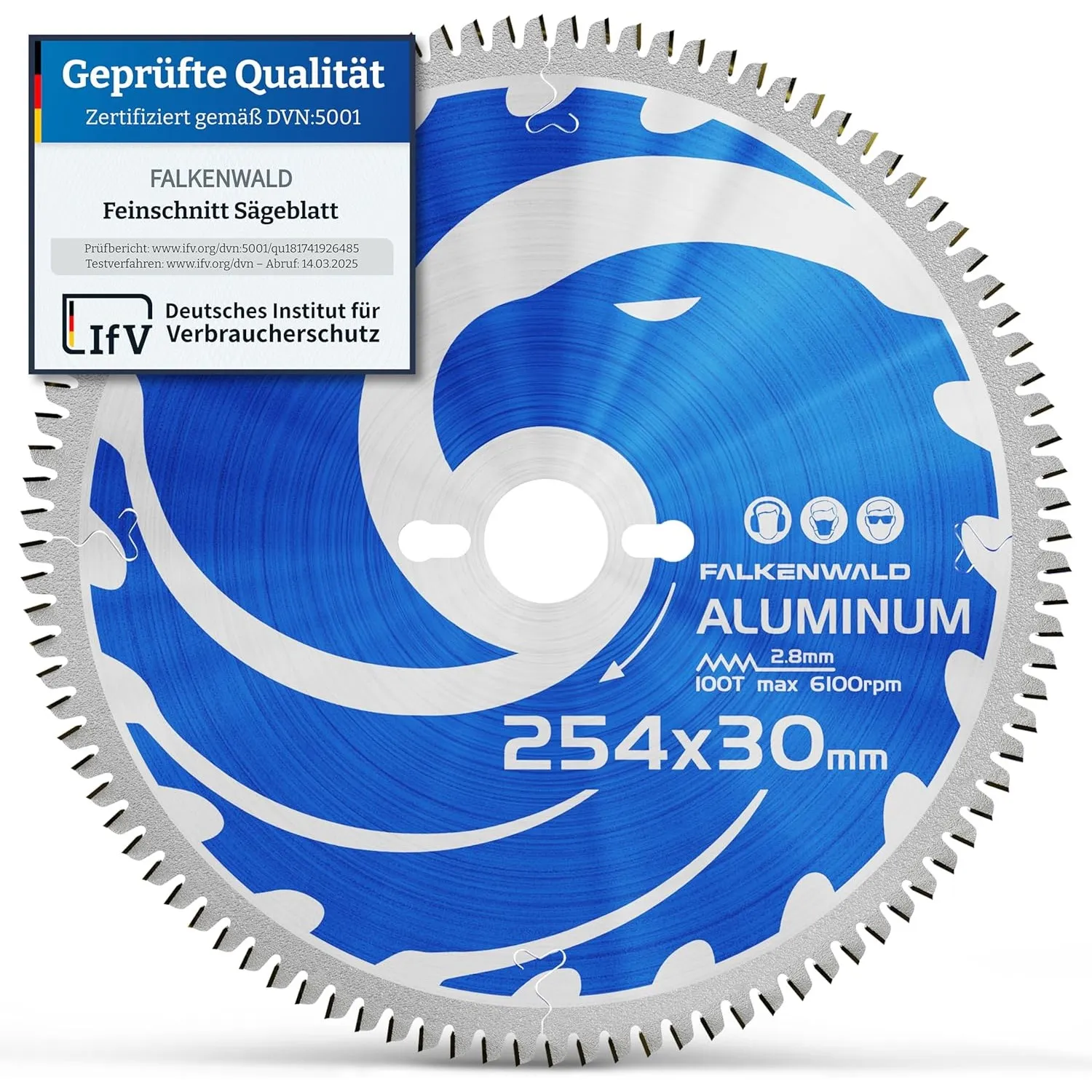 FALKENWALD ® Sägeblatt 254x30 mm ideal für Aluminium - 254x30 Kreissägeblatt kompatibel mit Bosch GTS 10 XC Sägeblatt u…
