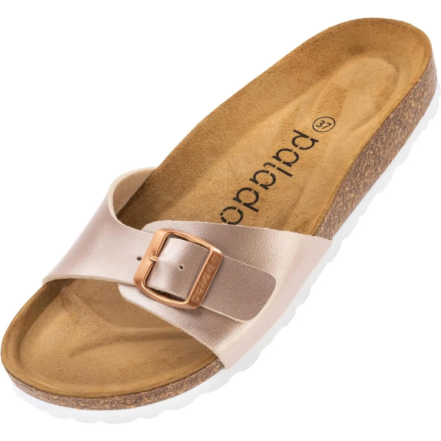 Palado Pantoletten Damen Malta Matt – gefertigt in Spanien – Veloursleder-Decksohle – matte Oberfläche – Weichfußbett f…