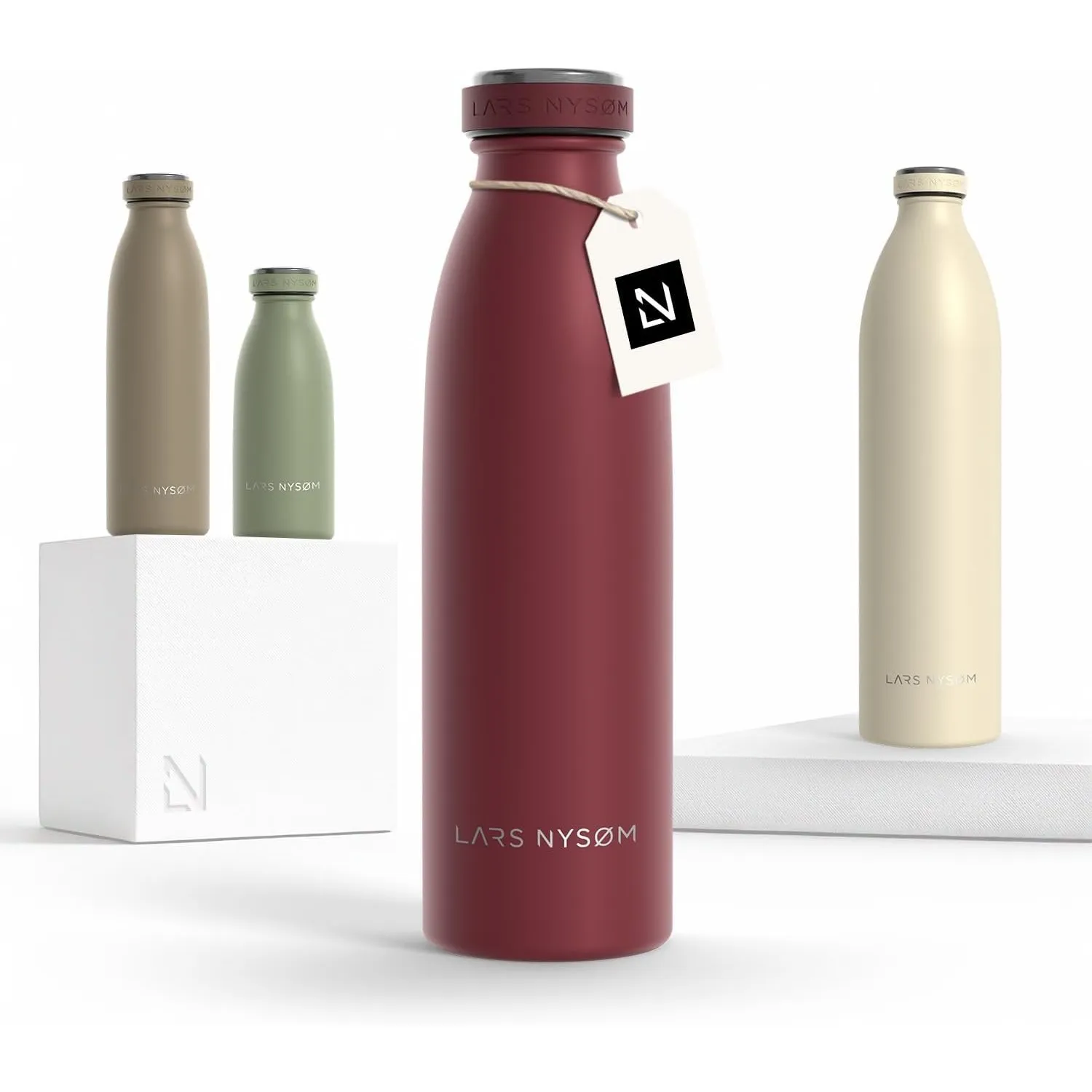 LARS NYSØM Trinkflasche 500ml - Trinkflasche Edelstahl - Thermosflasche