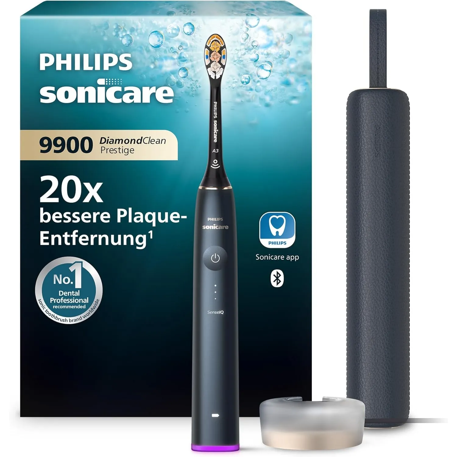 Philips Sonicare DiamondClean Prestige 9900 elektrische Zahnbürste - Schallzahnbürste mit SenseIQ