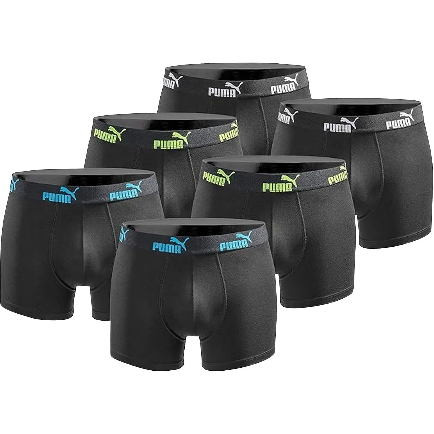 PUMA Boxershorts für Herren, Basic-Modell, limitierte Auflage, Schwarz, 6er Pack