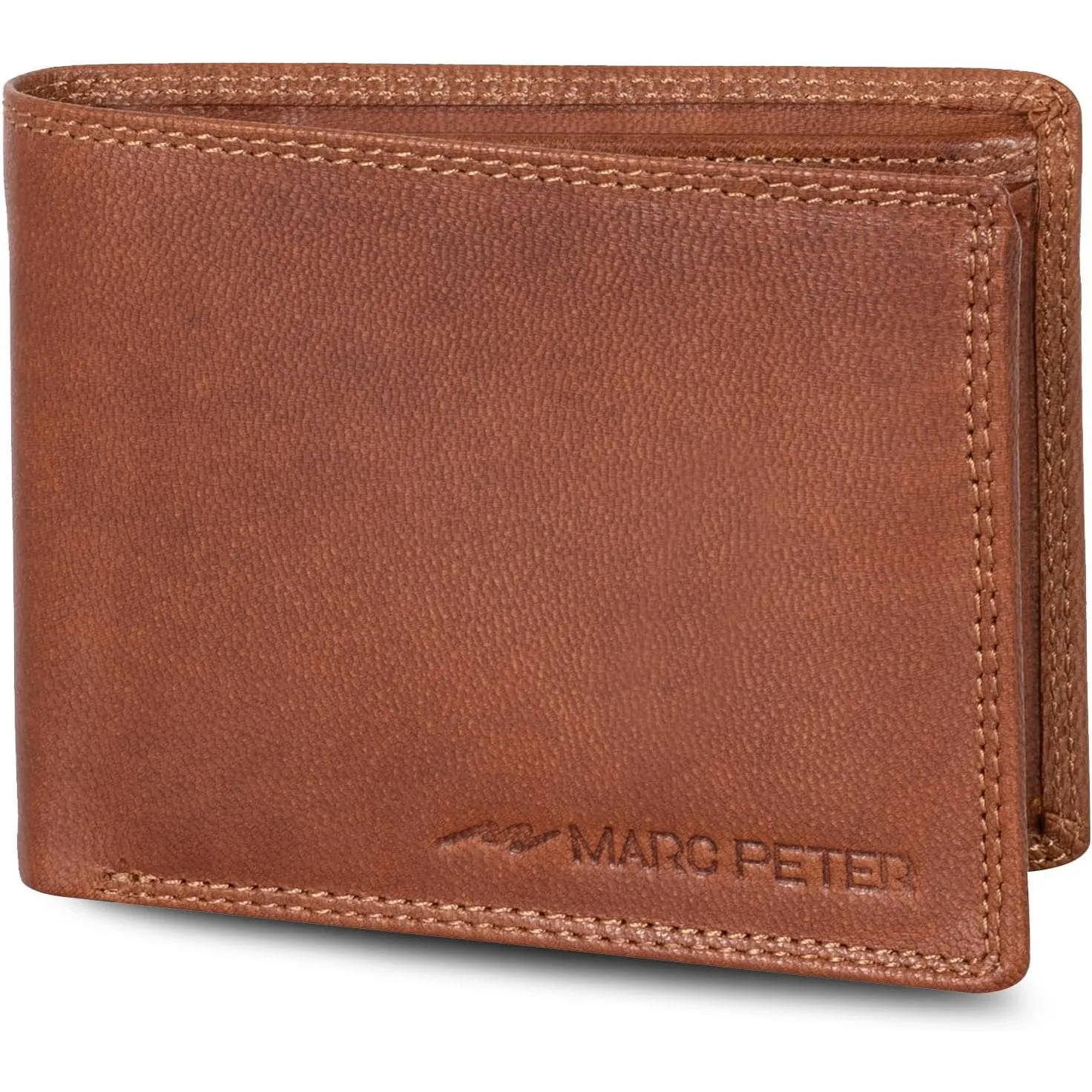 Marc Peter® Echt-Leder Geldbörse Hanover | Geldbeutel für Herren mit RFID-Schutz | Groß 14 Fächer Portmonee | Vintage B…