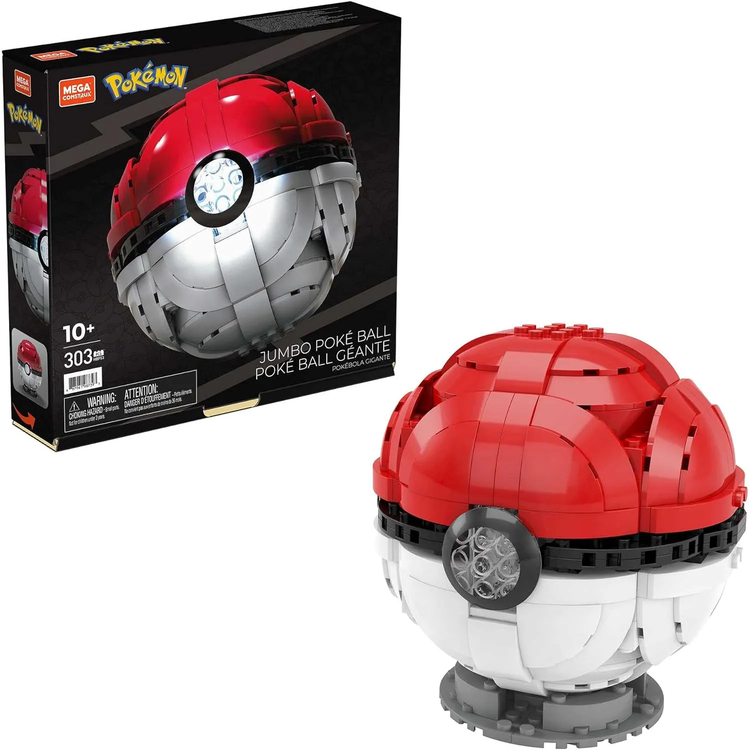 MEGA Pokémon - Jumbo Poké Ball-Bauset, leuchtende Herausforderung mit 303 Bausteinen, für Kinder ab 6 Jahren, HBF53, Po…
