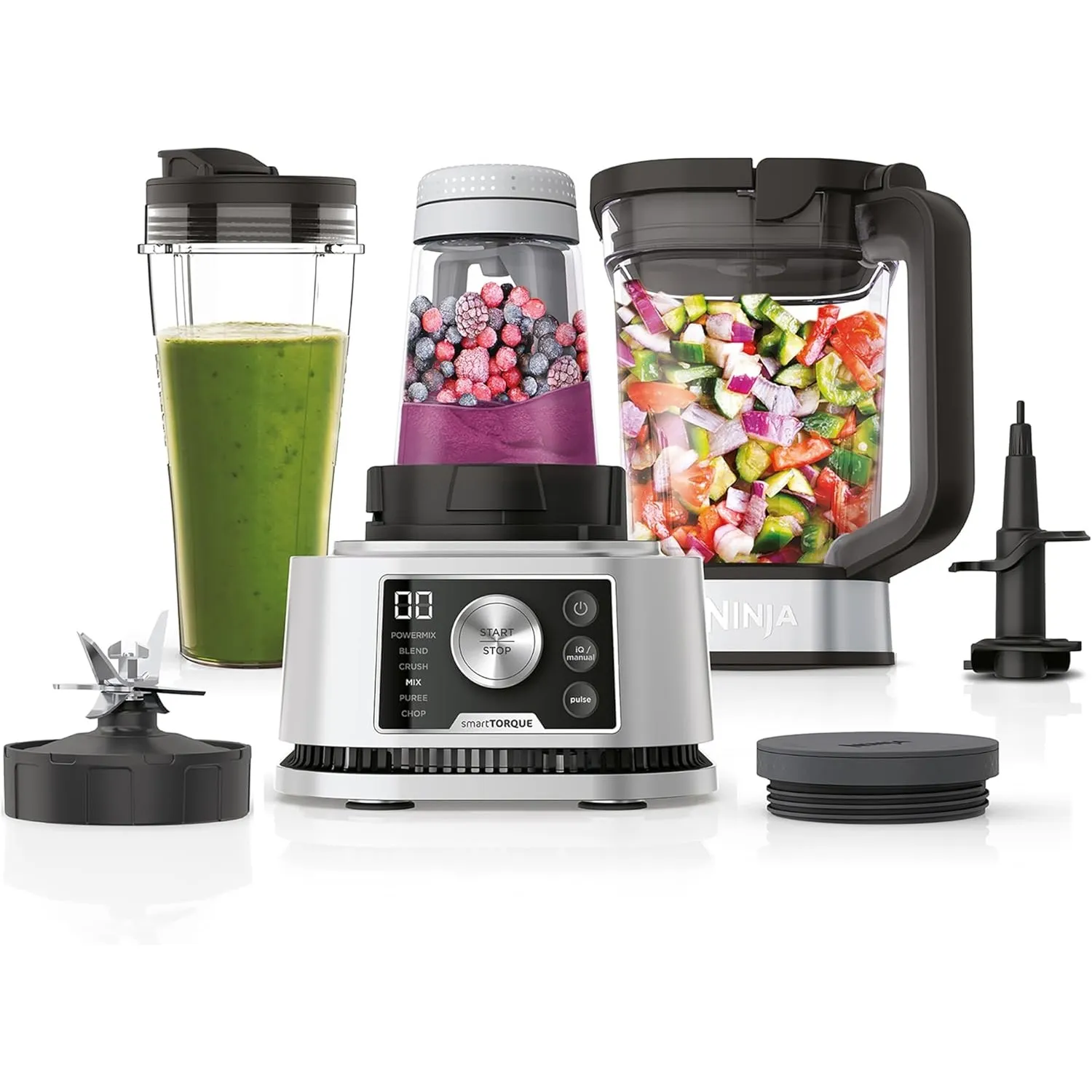 Ninja Foodi Power Nutri Mixer Smoothie Maker 3-in-1, dicke Aufstriche & gefrorene Getränke, Automatikprogramme, 2,1L Kr…
