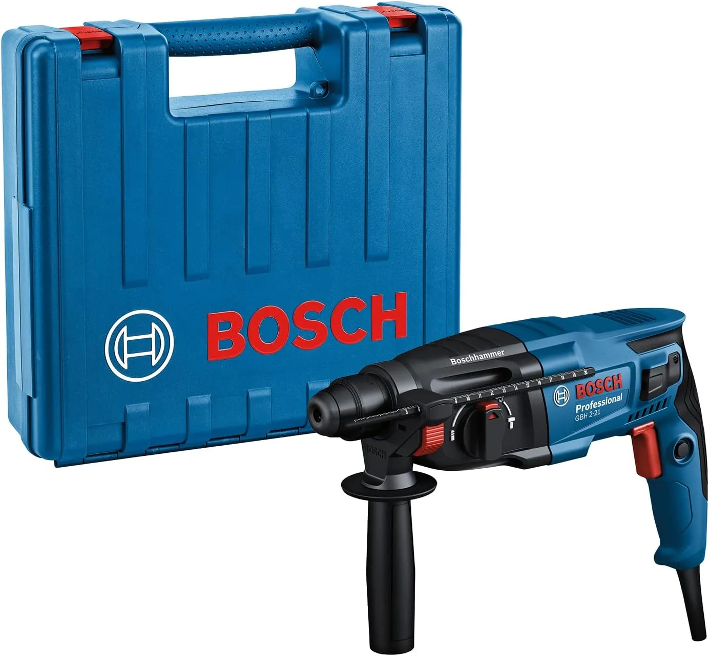 Bosch Professional Bohrhammer GBH 2-21 (mit SDS plus, inkl. Zusatzhandgriff, Maschinentuch, Tiefenanschlag, Handwerkoff…