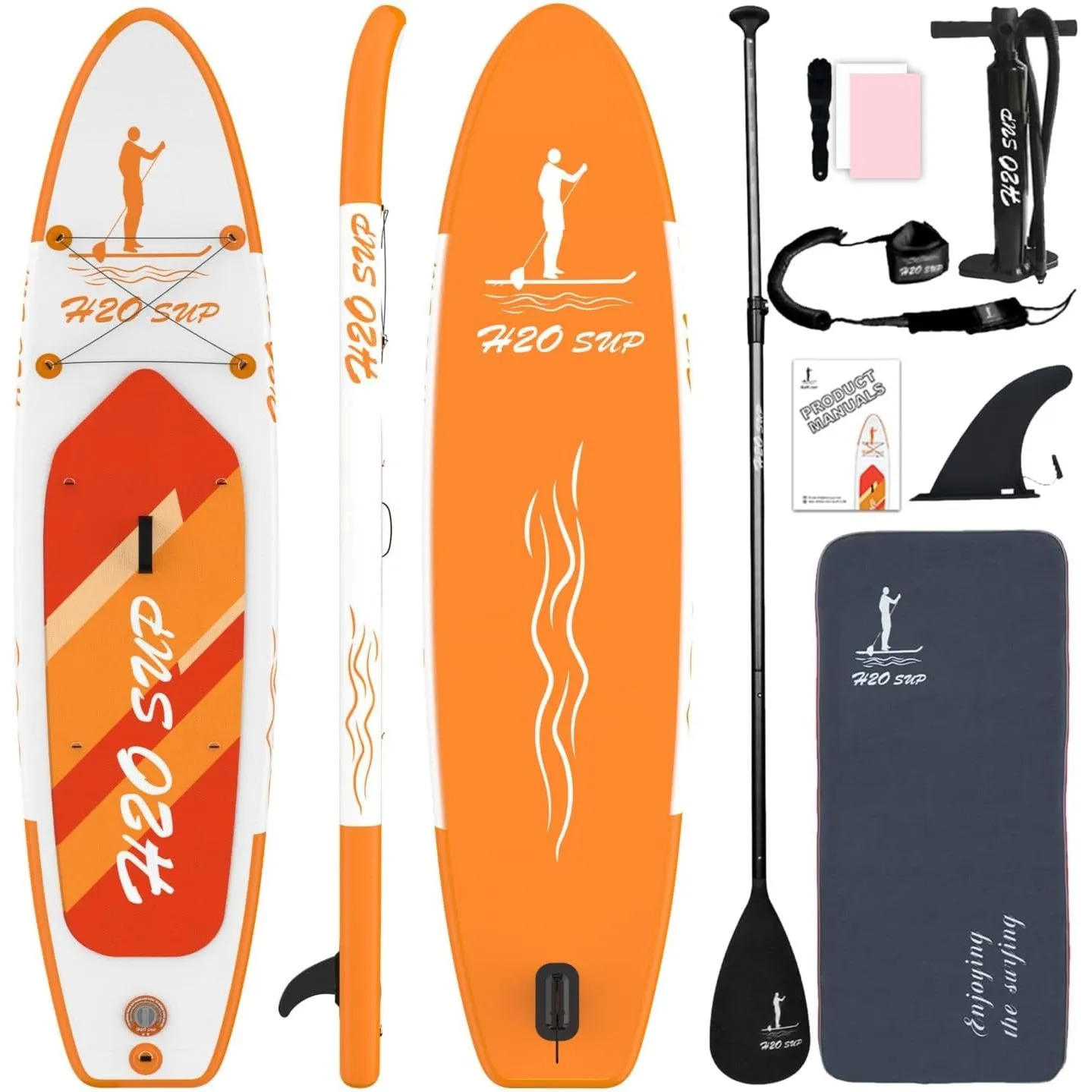 Stand Up Paddling Board-15 cm Dick Aufblasbares SUP Board,mit Rucksack,Haltbares Paddle Board Zubehör