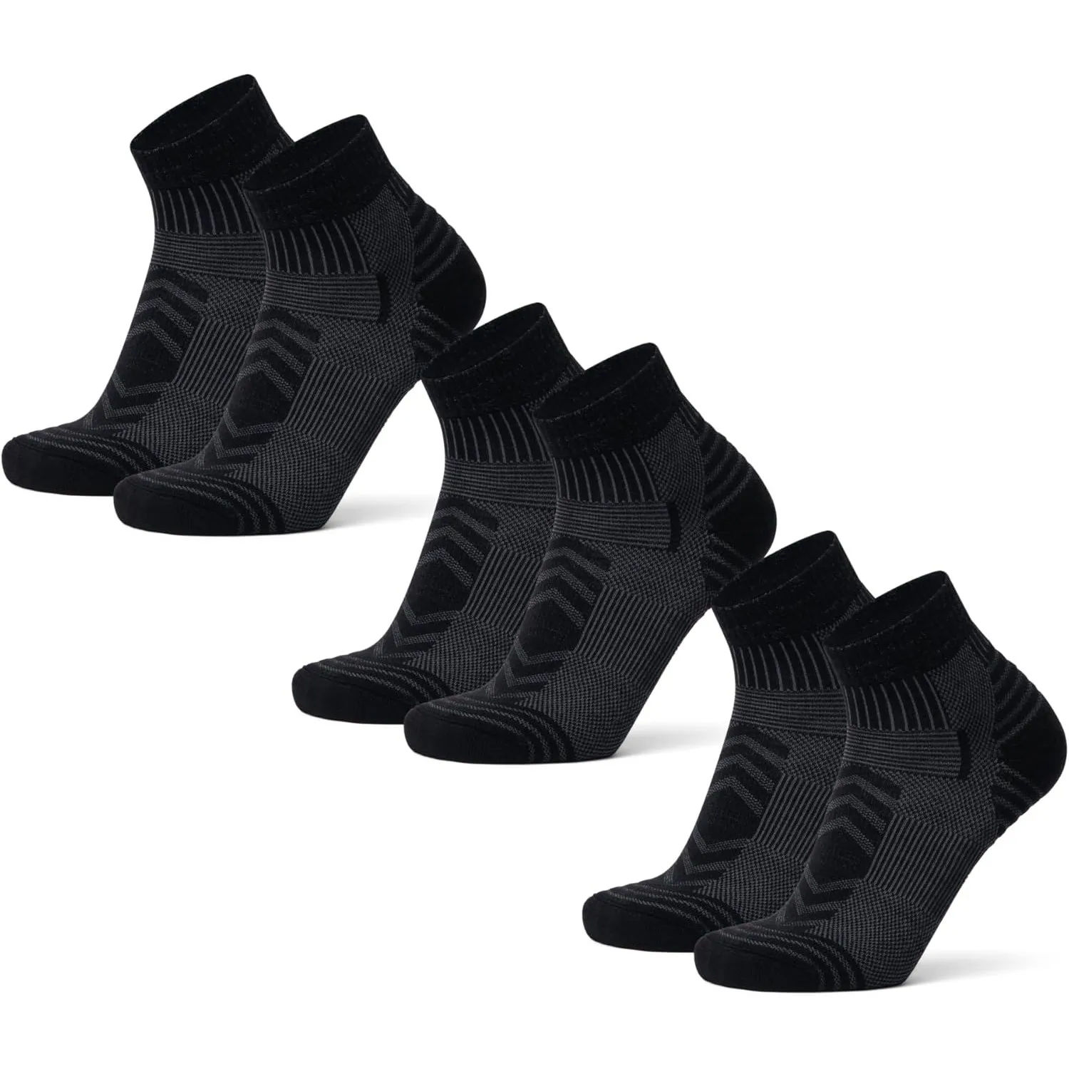 DANISH ENDURANCE Kurze Merinowolle Wandersocken, Atmungsaktiv, 3 Paar | Kurze Merino Funktionssocken, Arbeitssocken, At…