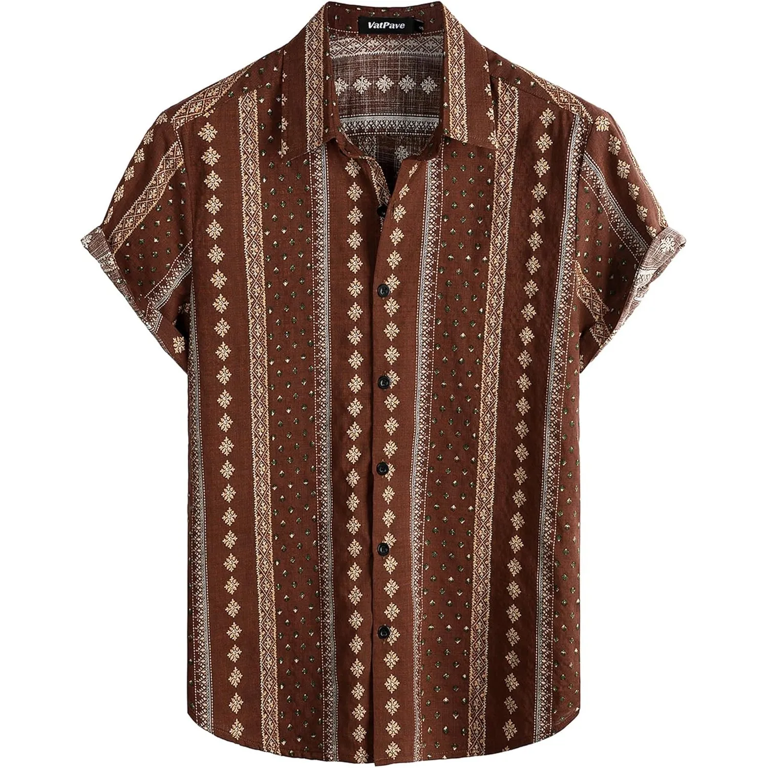 VATPAVE Herren Hawaii Hemd Männer Kurzarm Sommer Freizeithemd Casual Strand Blumen Hawaiihemd