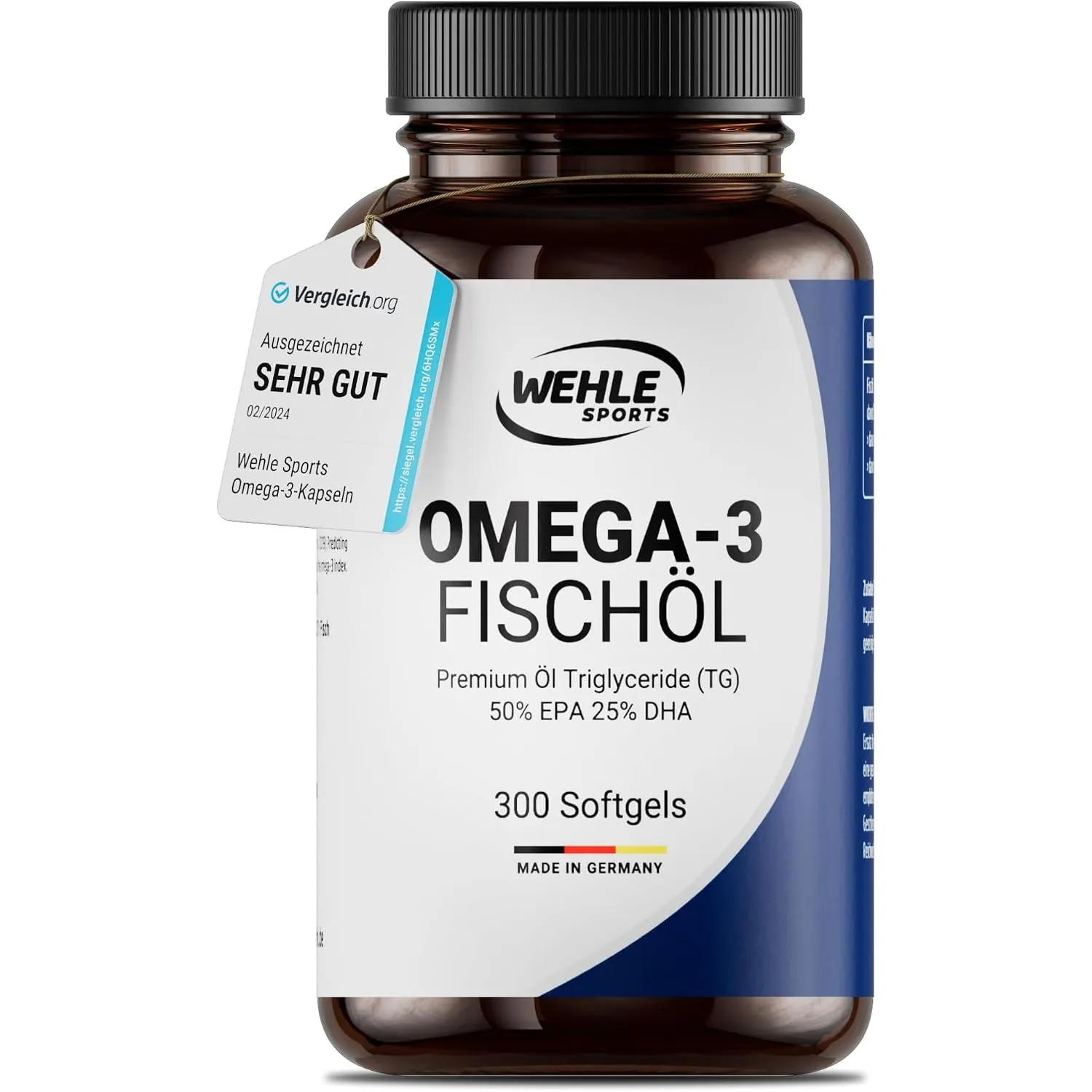 Omega 3 Kapseln hochdosiert – 300 Softgels – 2000 mg pro Tag