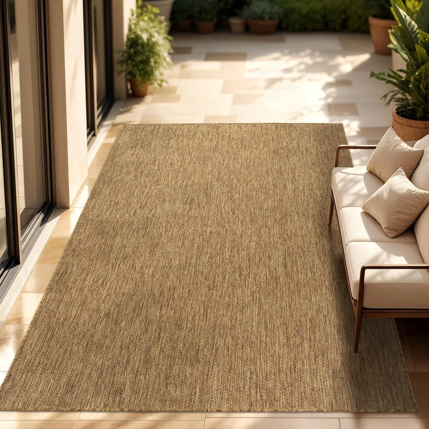 Paco Home Outdoor Teppich, Wetterfest Pflegeleicht Küchenteppich Ideal für Terrasse Balkon Garten, Flachgewebe Sisalopt…