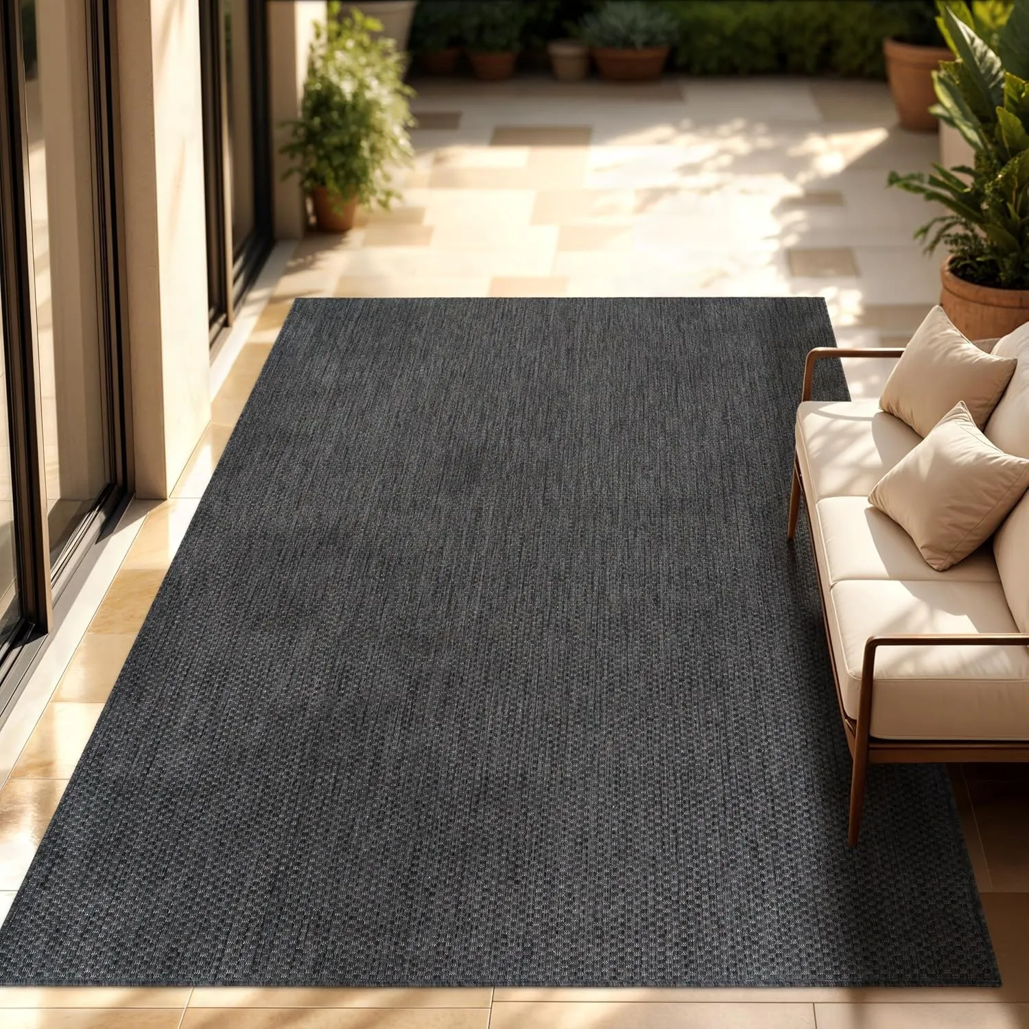 Paco Home Outdoor Teppich, Wetterfest Pflegeleicht Küchenteppich Ideal für Terrasse Balkon Garten, Flachgewebe Sisalopt…