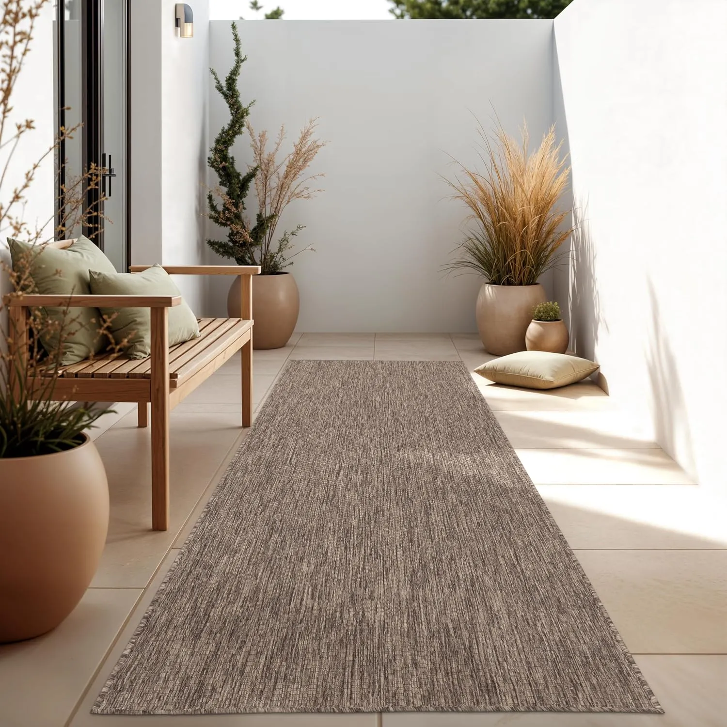 Paco Home Outdoor Teppich Flachgewebe Sisaloptik Modern Einfarbig meliert wetterfest & pflegeleicht Küchenteppich Ideal…