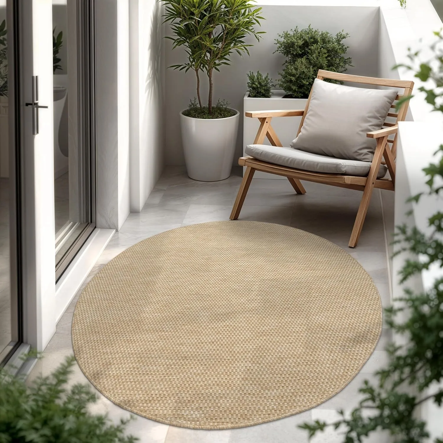 Paco Home Outdoor Teppich, Wetterfest Pflegeleicht Küchenteppich Ideal für Terrasse Balkon Garten, Flachgewebe Sisalopt…
