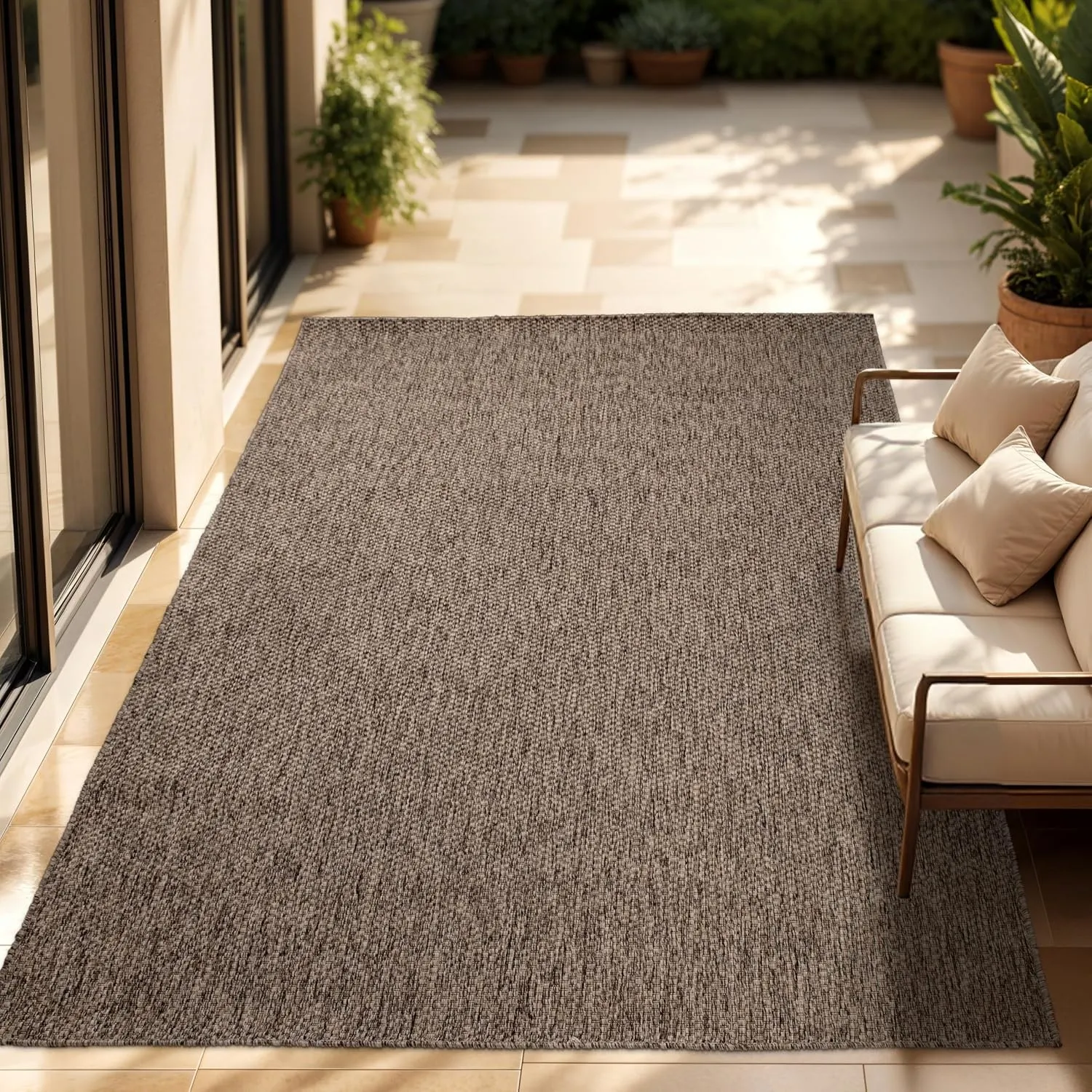 Paco Home Outdoor Teppich, Wetterfest Pflegeleicht Küchenteppich Ideal für Terrasse Balkon Garten, Flachgewebe Sisalopt…