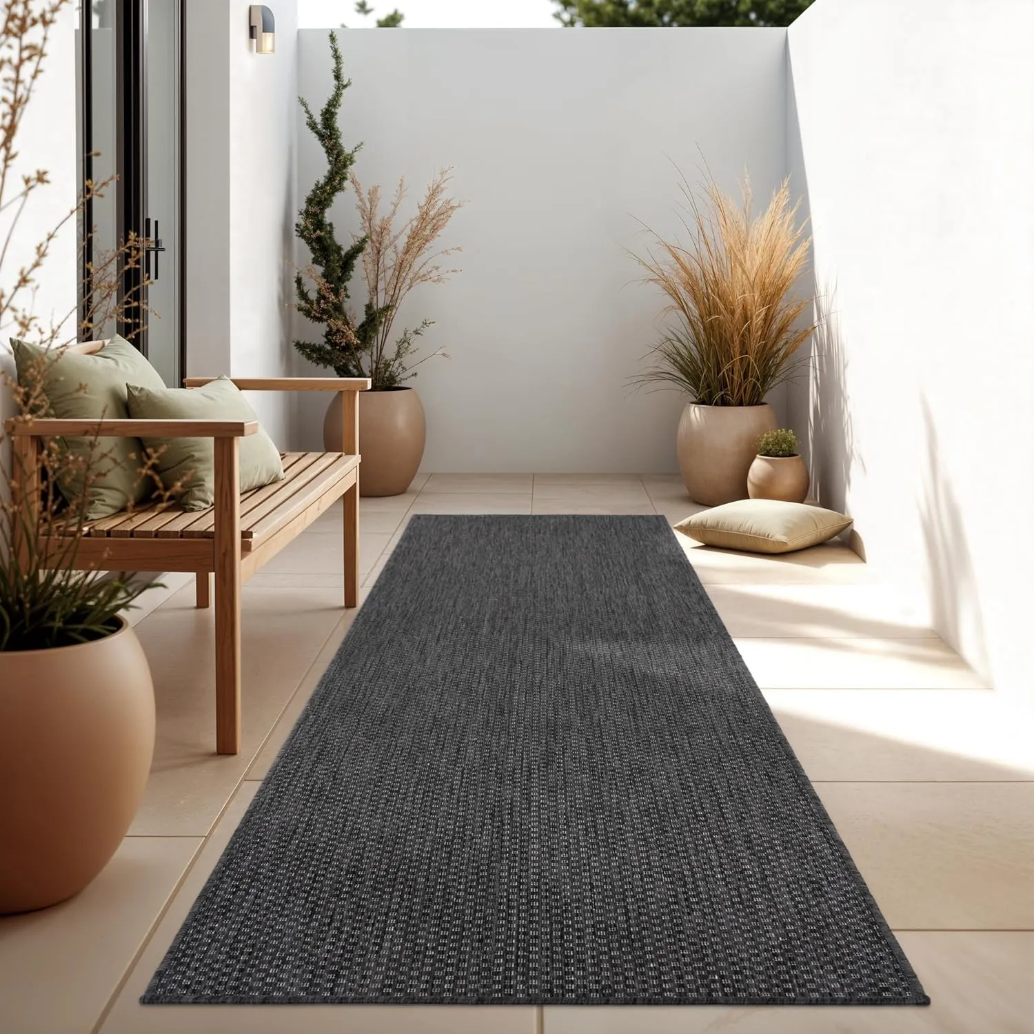Paco Home Outdoor Teppich, Wetterfest Pflegeleicht Küchenteppich Ideal für Terrasse Balkon Garten, Flachgewebe Sisalopt…