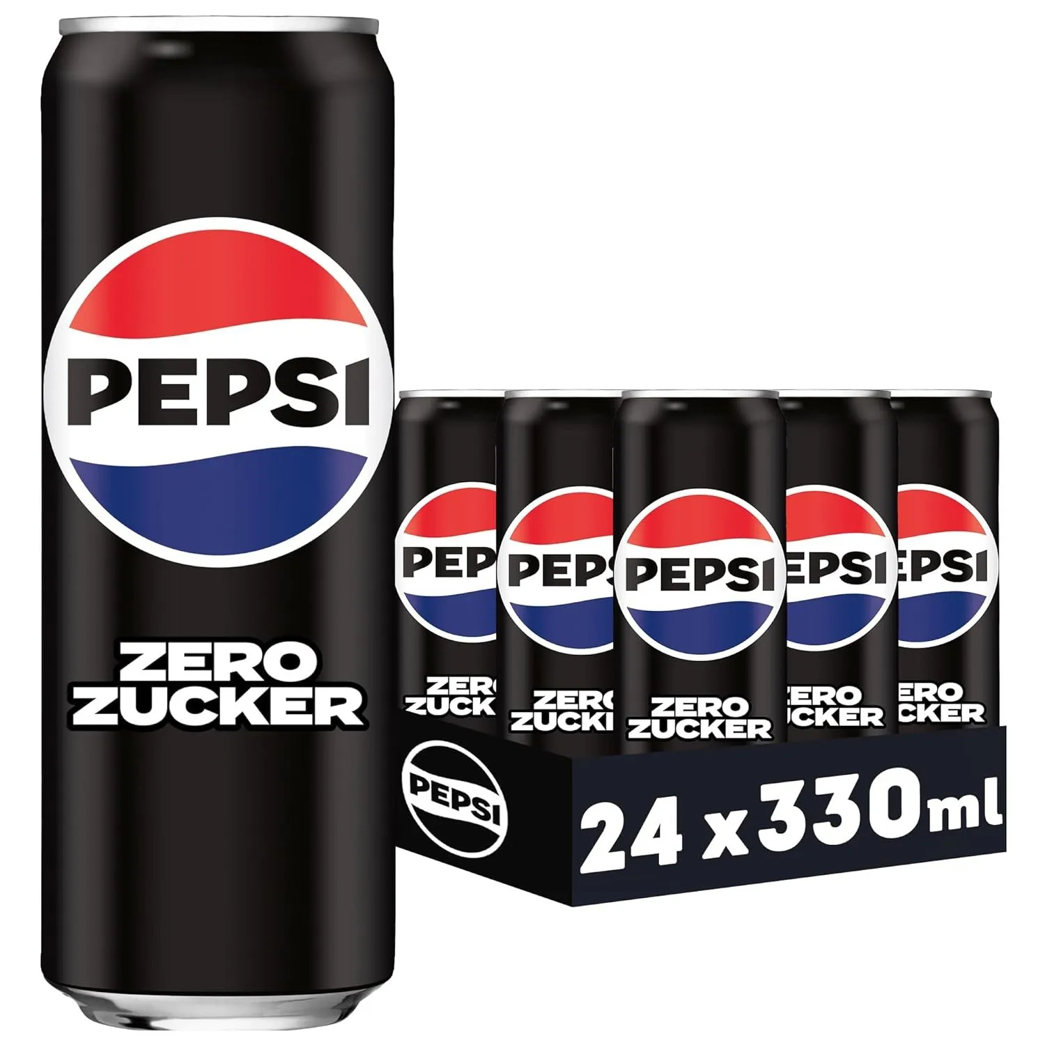 Pepsi Zero Zucker, Das zuckerfreie Erfrischungsgetränk von Pepsi ohne Kalorien, Koffeinhaltige Cola in der Dose, EINWEG…