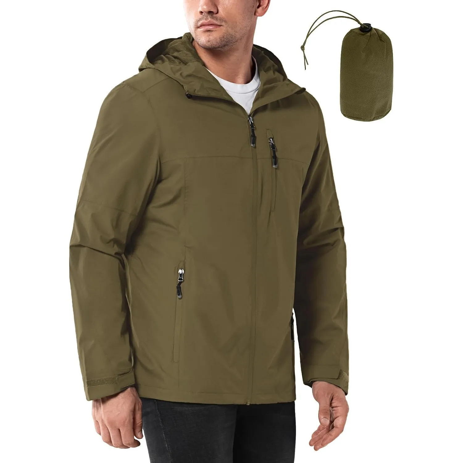 33,000ft Regenjacke Herren Wasserdicht Atmungsaktiv Packbare Leichte Jacke