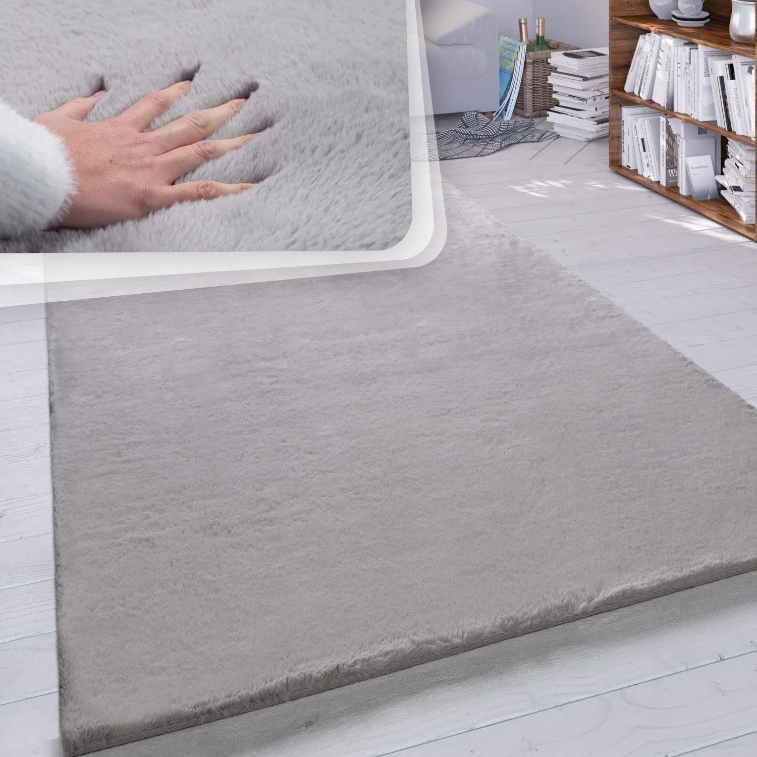 Paco Home Hochflor Teppich Wohnzimmer Schlafzimmer Shaggy Modern Flauschiger Fellteppich Weich Fell Imitat Kunstfell Ei…