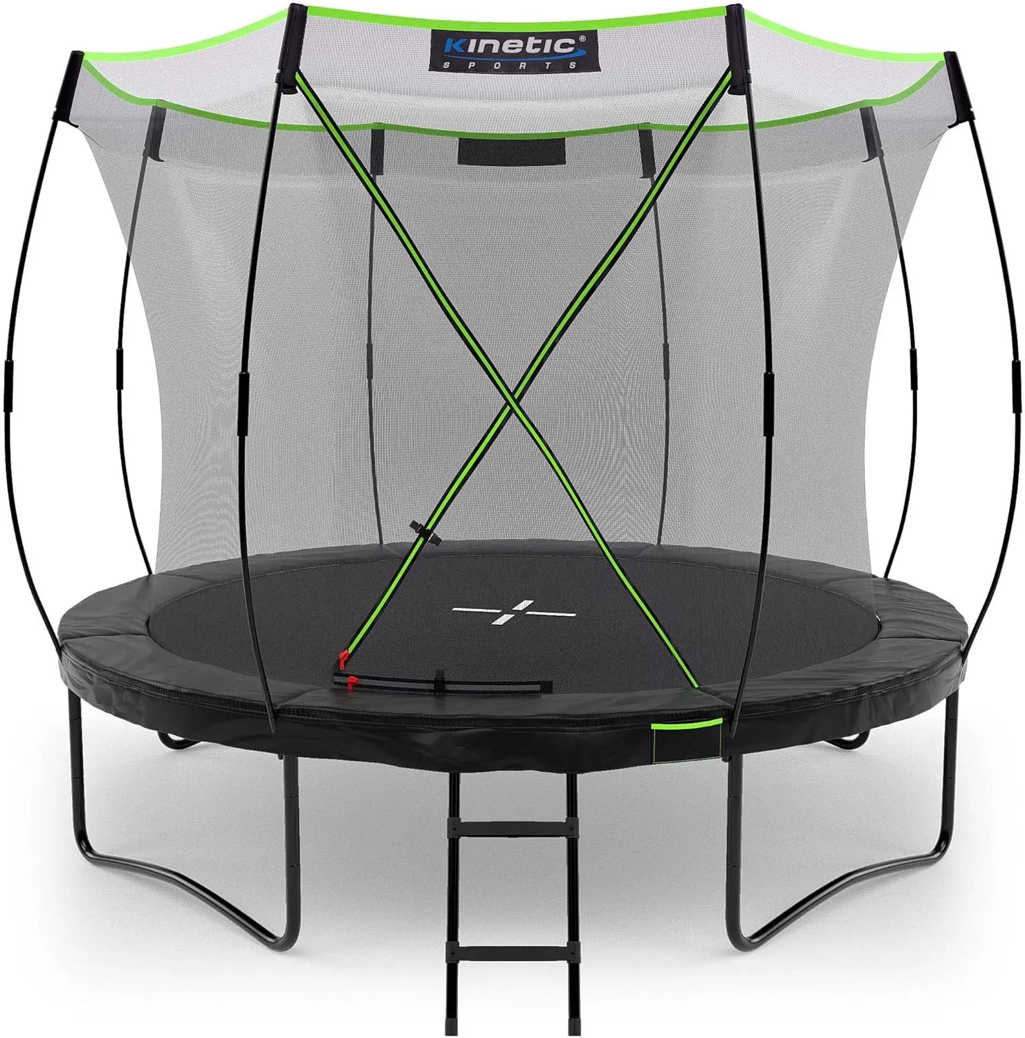 KINETIC SPORTS Trampolin Outdoor 'Ultimate Pro' Ø 244/305/366/427 cm – Kindertrampolin mit Leiter, Fieberglas-Netz, Gar…