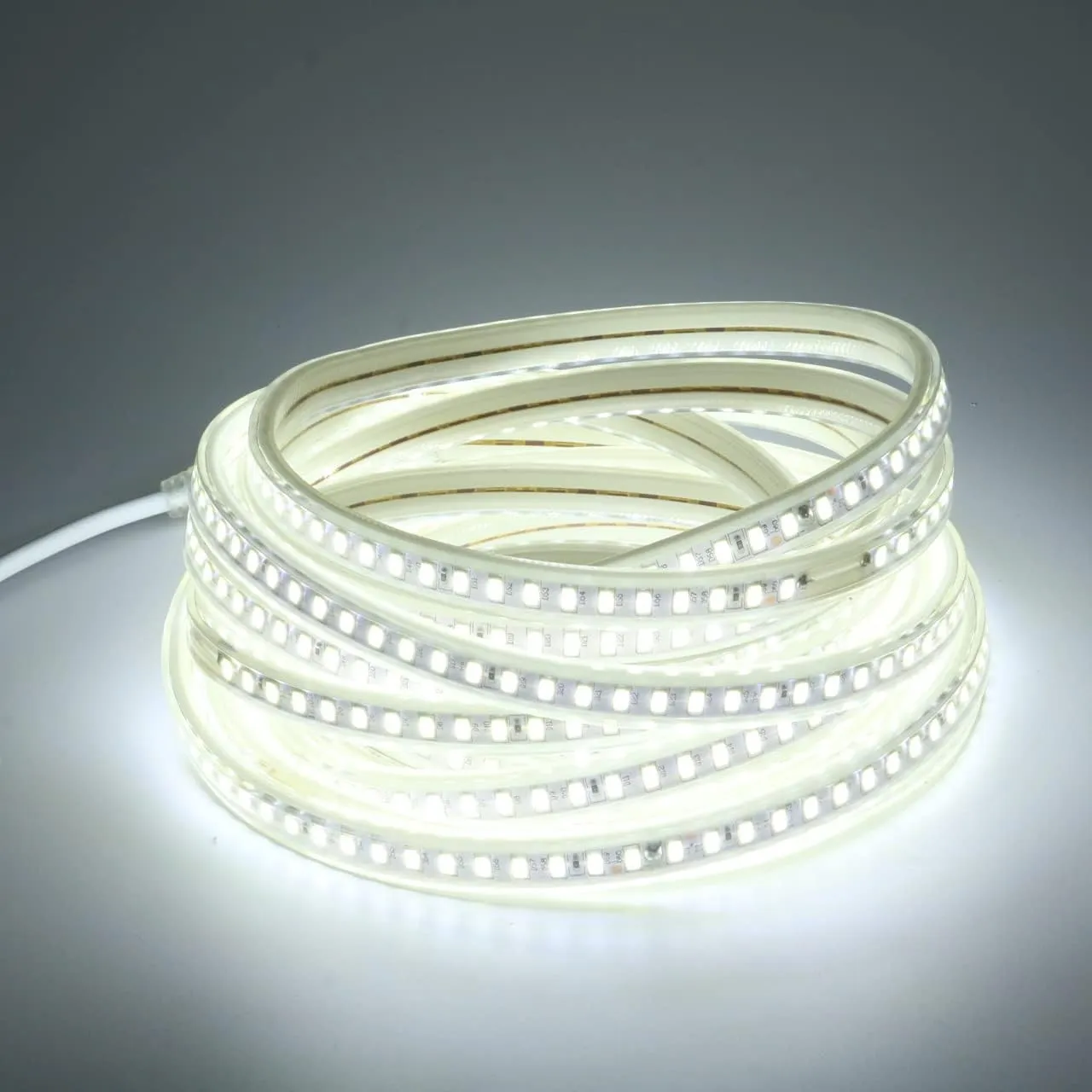 pcning 6M LED Streifen 220V 230V 5730 120 leds/m Wasserdicht IP67 Strips mit EU Stecker, 6 Meter 6000K Kaltes Weiss LED…