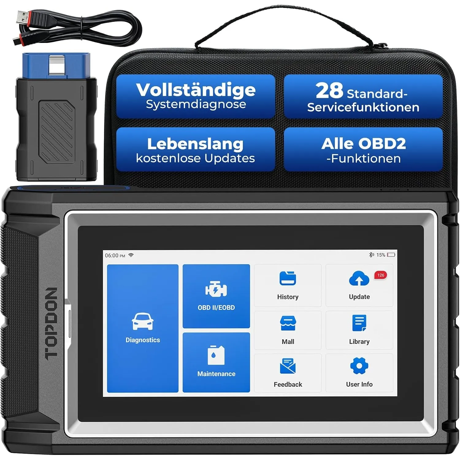 TOPDON AD800BT2 Bluetooth OBD2 Diagnosegerät mit Alle Systemdiagnosen
